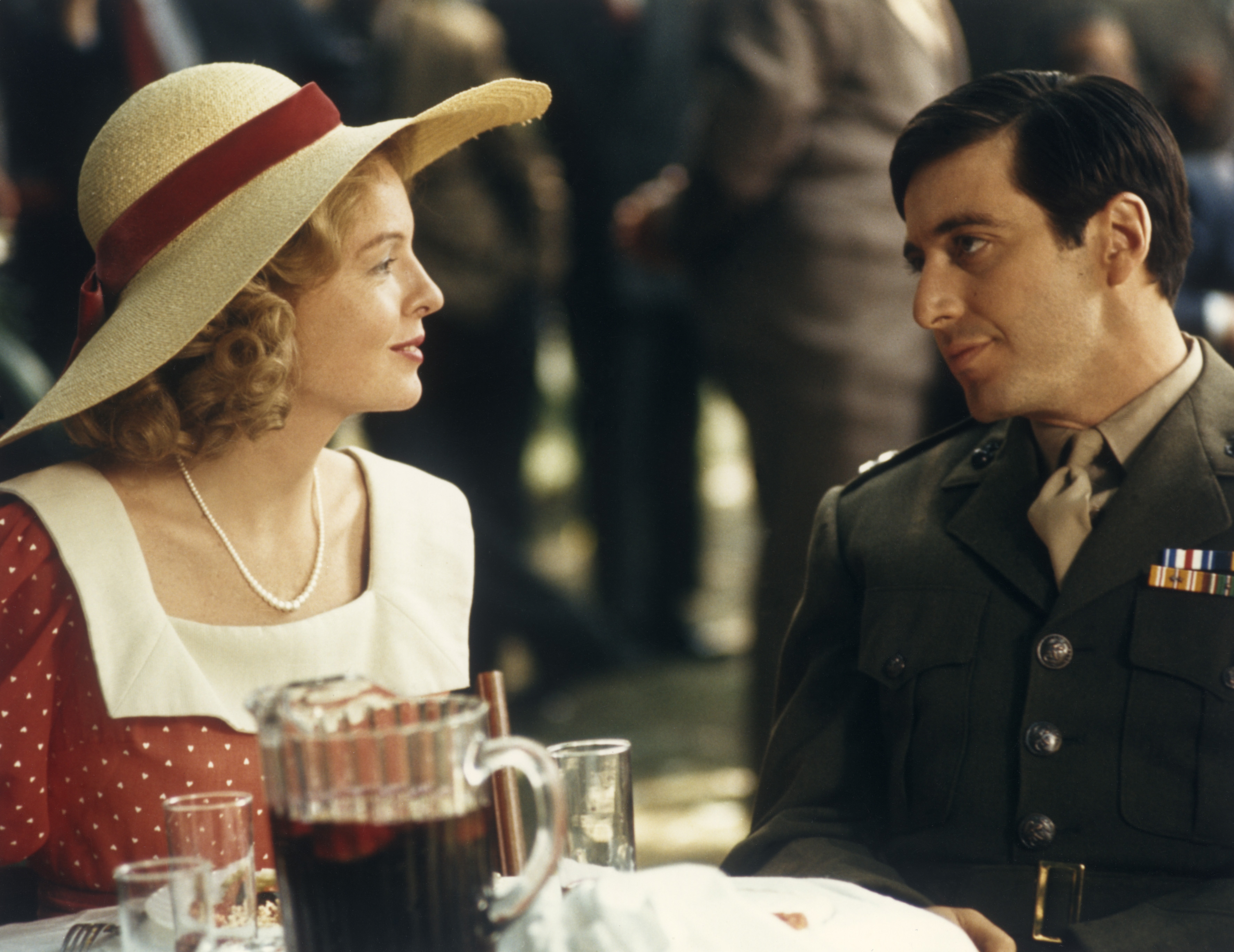 Diane Keaton and Al Pacino in a scene from "The Godfather," circa 1972