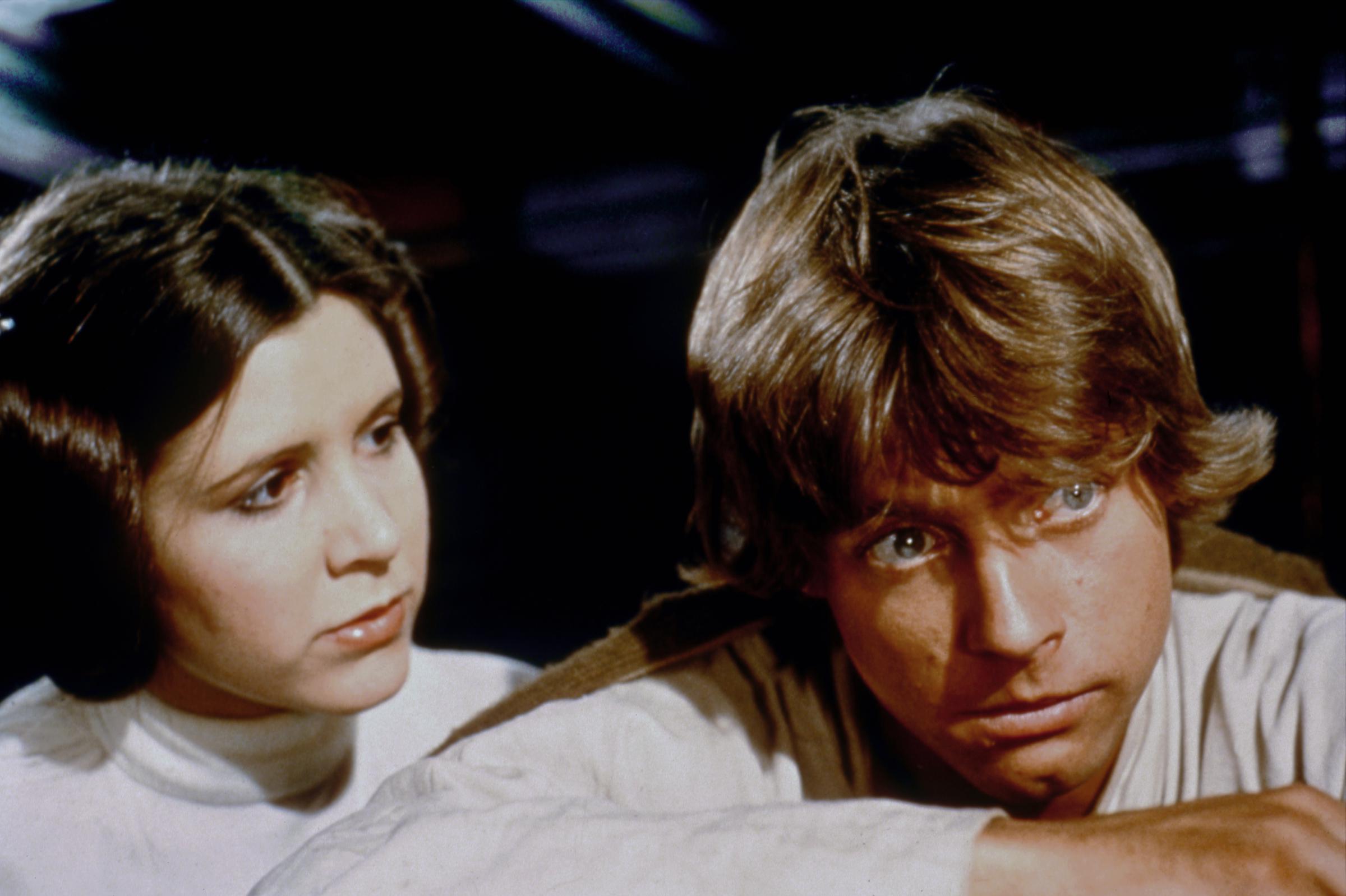 The actor and another star shared the frame during production of "Star Wars: A New Hope," with both actors wearing their characters' now-iconic costumes. The close-up captured him during the film that would establish him as a major star once it reached theaters in 1977. His features here predated the car crash that fractured his nose and left cheekbone before the movie's release. | Source: Getty Images