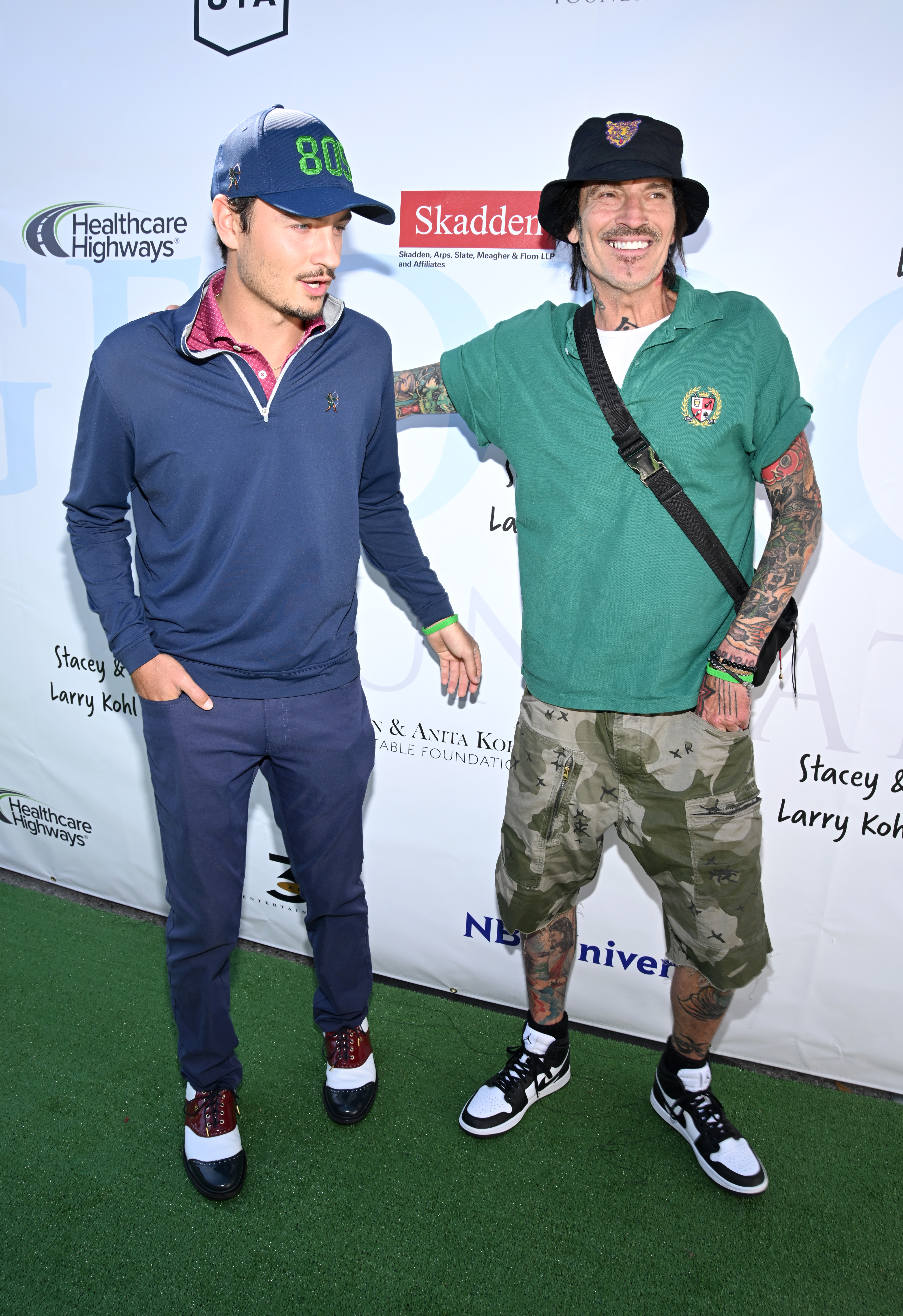 Brandon Thomas Lee and musician Tommy Lee attend the George Lopez Foundation's 17th annual Celebrity Golf Classic on April 29, 2024 | Source: Getty Images