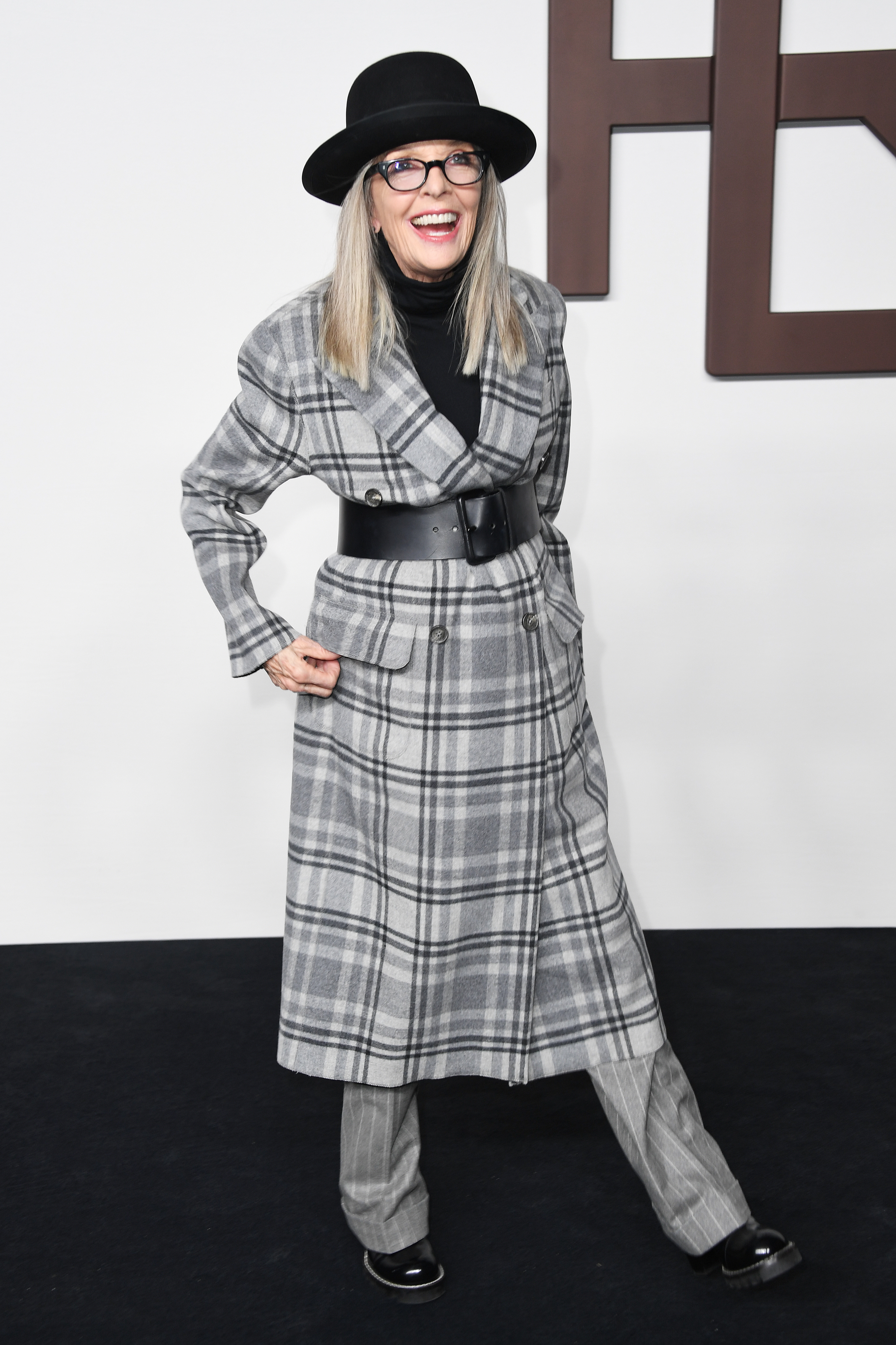 Diane Keaton attends the Ralph Lauren runway show on September 8, 2023