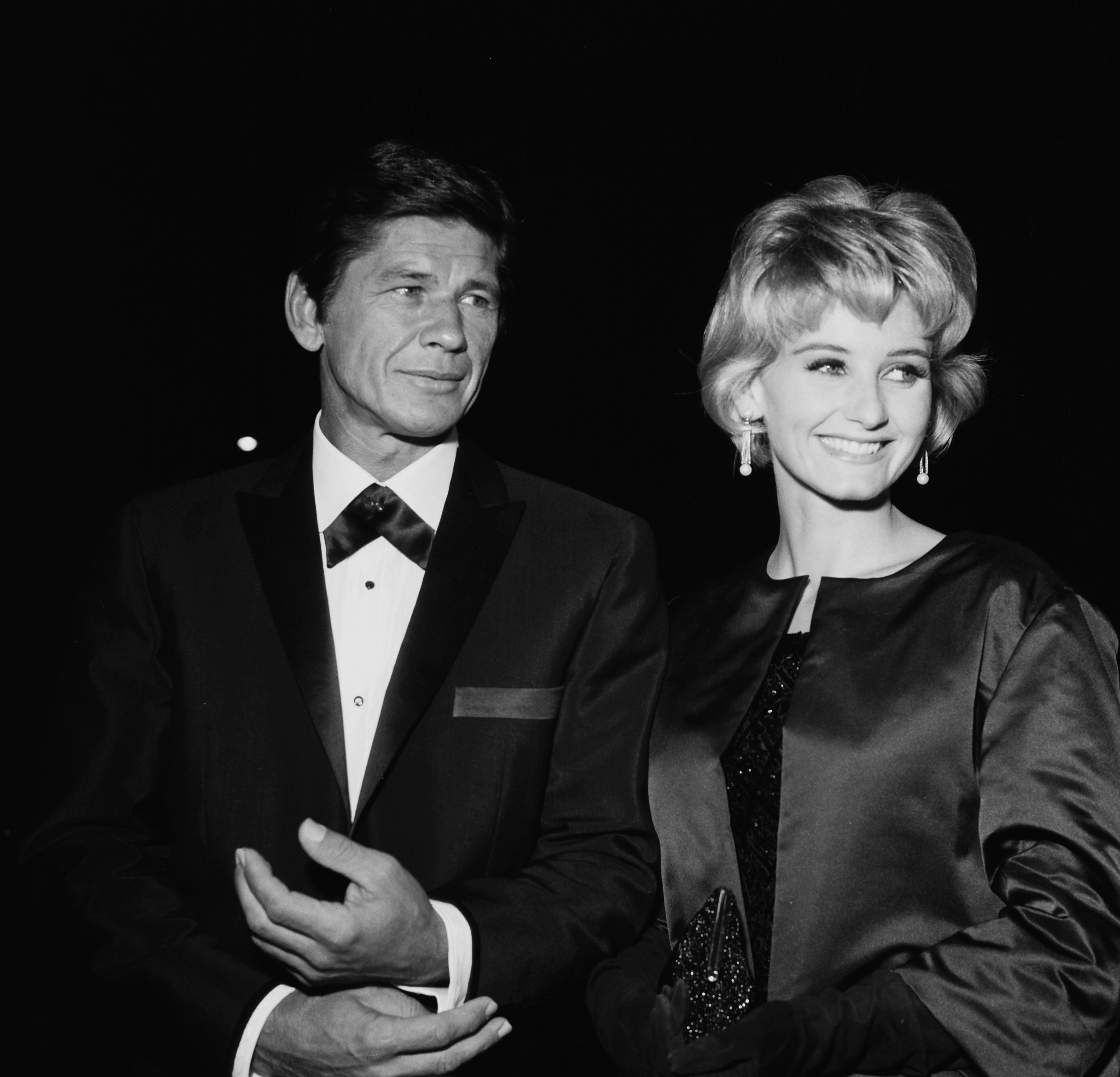 Charles Bronson and Jill Ireland attend a party in Los Angeles circa 1968, the year they married following Ireland's divorce from David McCallum. | Source: Getty Images