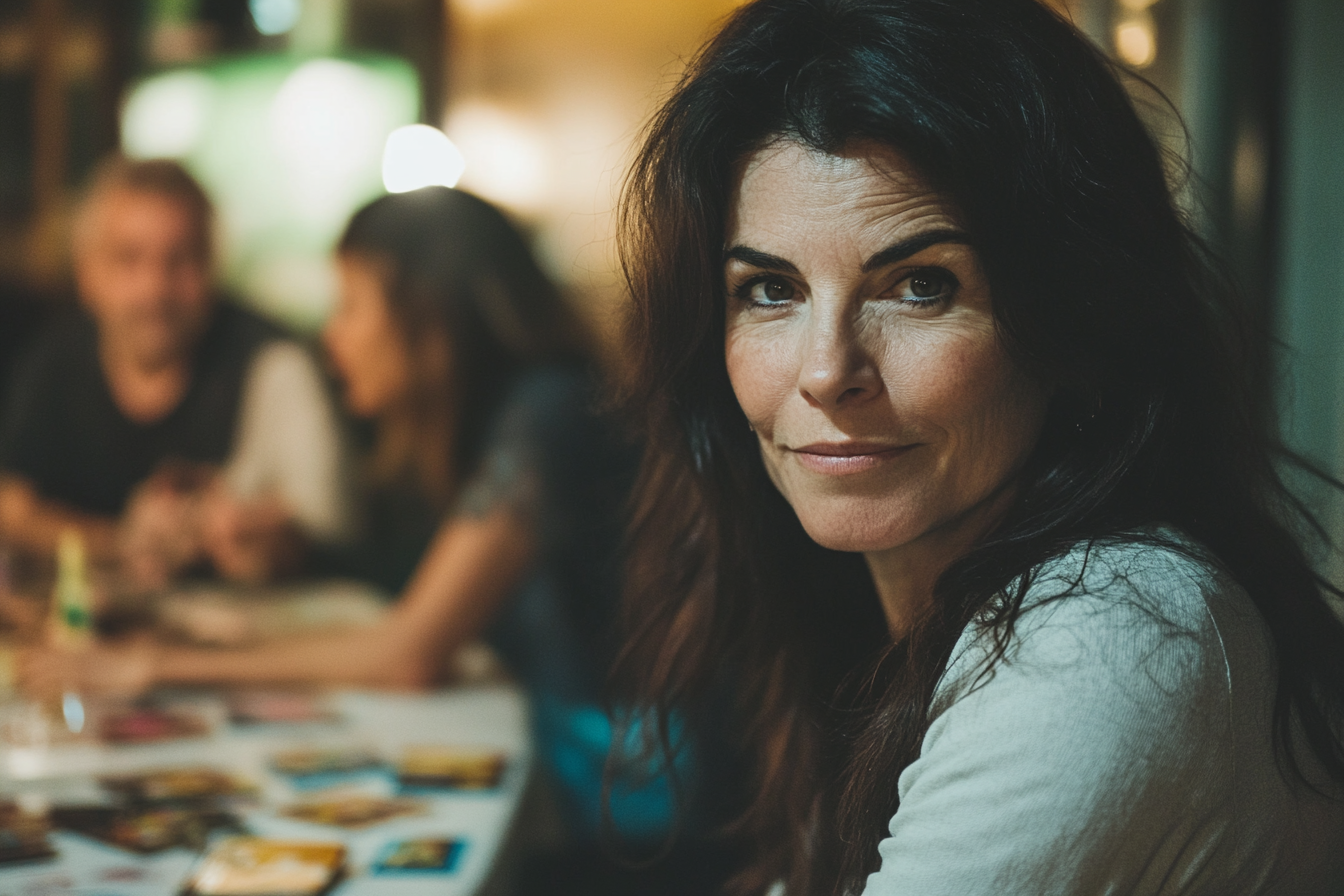 A woman at a board game party | Source: Midjourney