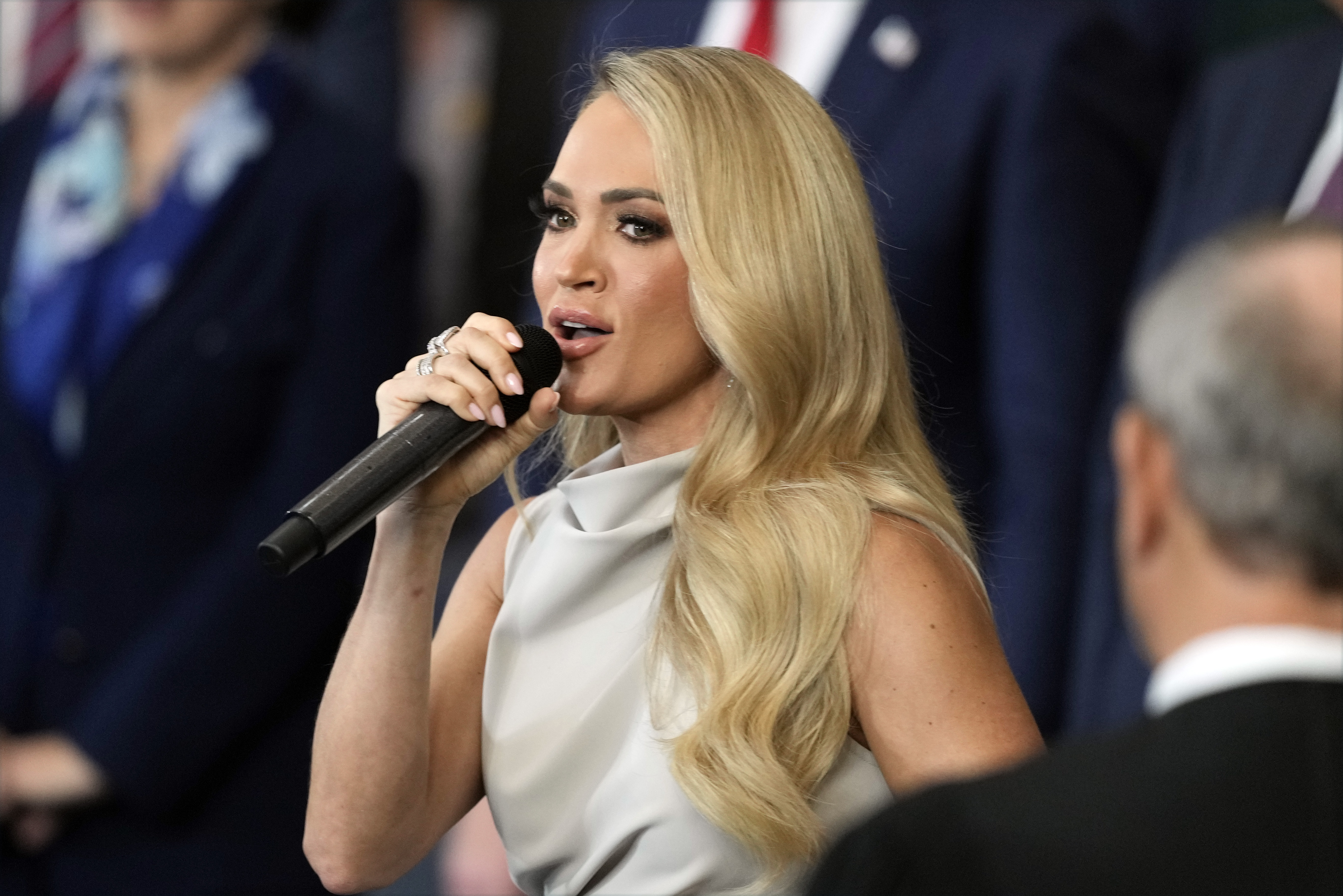 Carrie Underwood performs during the inauguration of Donald Trump at the U.S. Capitol Rotunda in Washington, D.C., on January 20, 2025 | Source: Getty Images