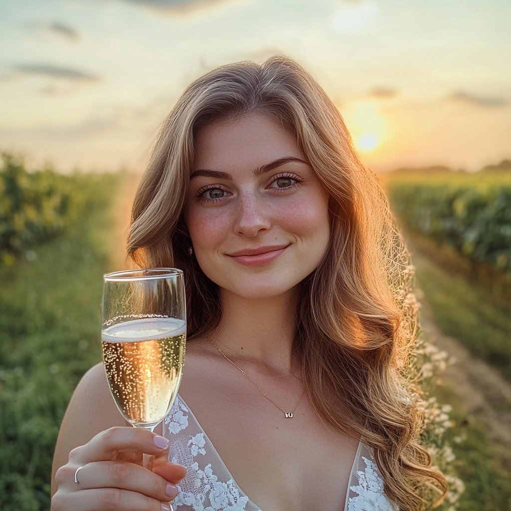 A bridesmaid holding a flute of champagne | Source: Midjourney