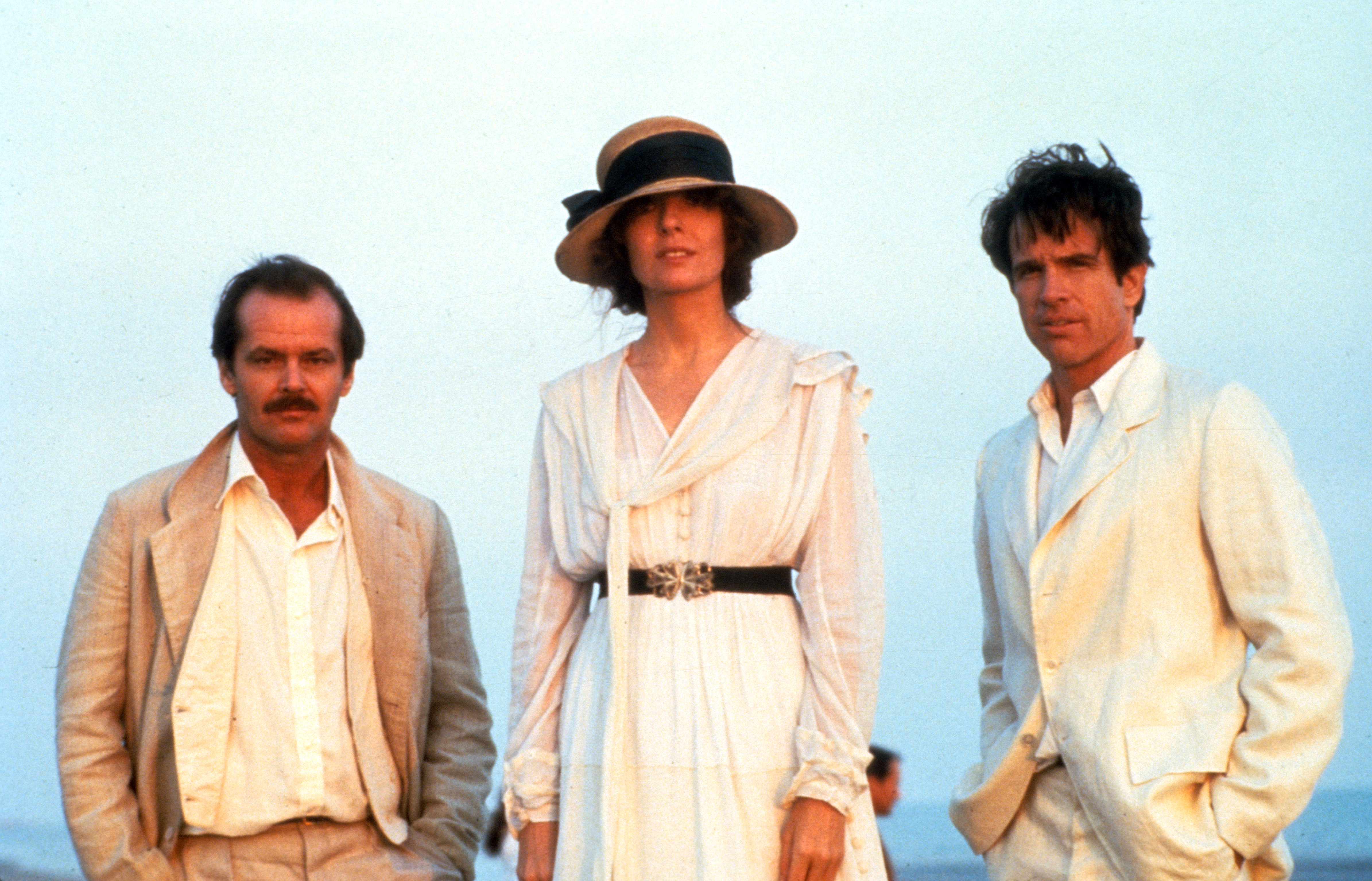 Jack Nicholson, Diane Keaton, and Warren Beatty in a scene from the film "Reds," 1981