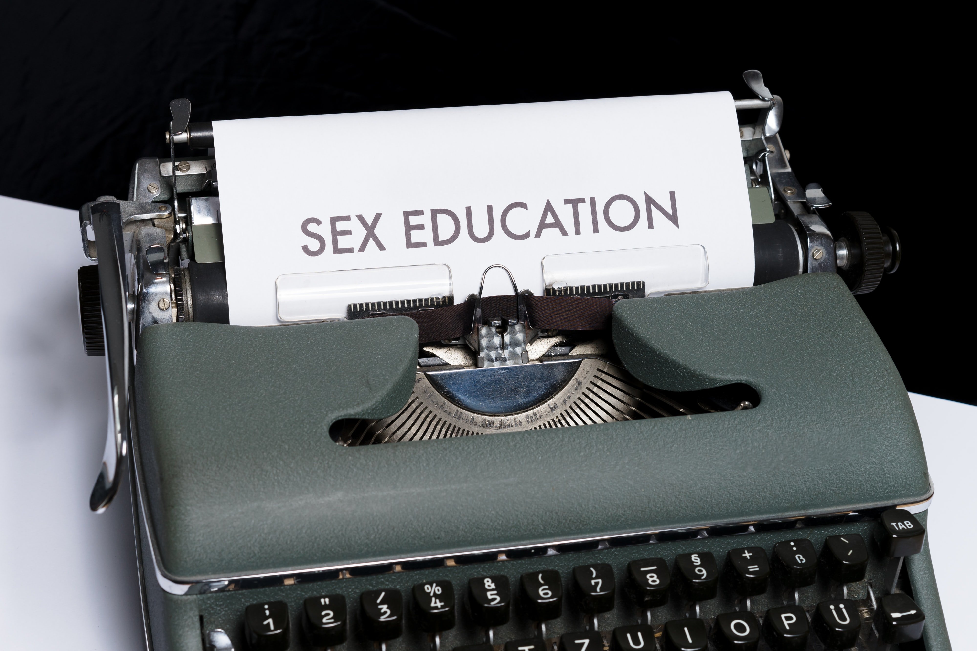 'Sex Education' written on typewriter | Unsplash 