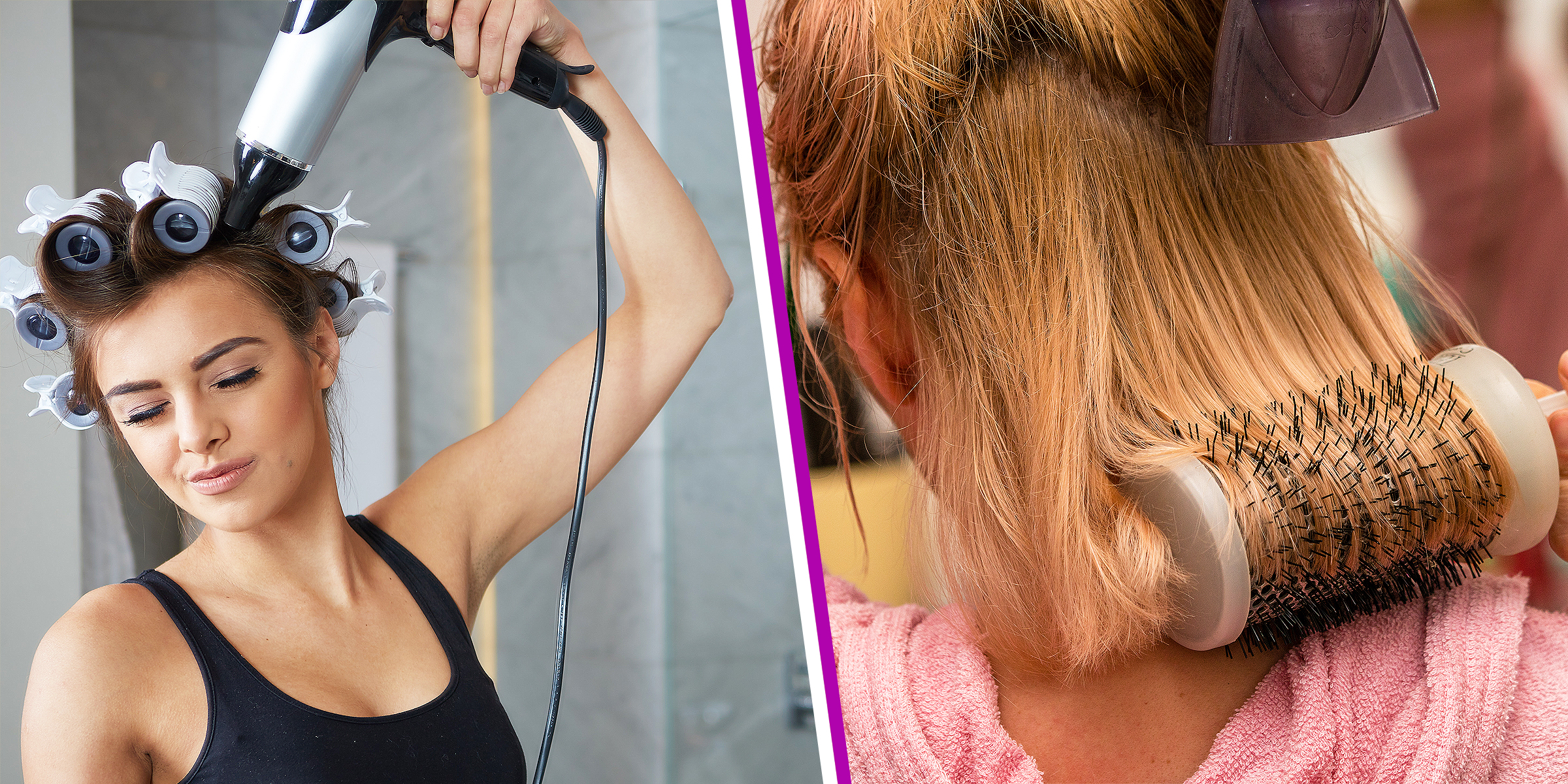 A Woman Blow-Drying Her Hair | a Close up of a Woman Blow-Drying Her Hair from the Back | Source: Shutterstock