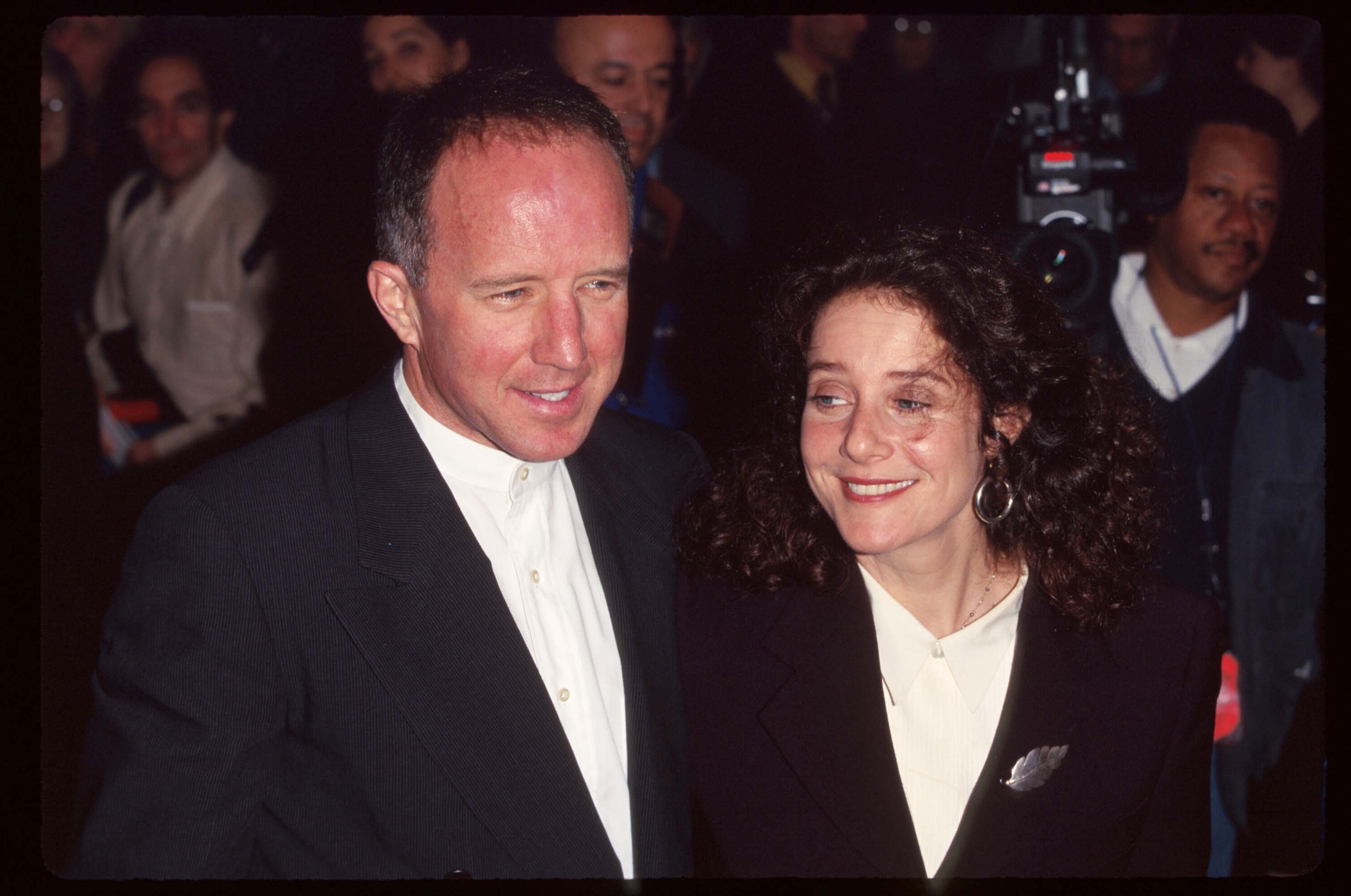 Arliss Howard and the actress at the premiere of "The Man Who Captured Eichmann" on November 7, 1996, in New York.