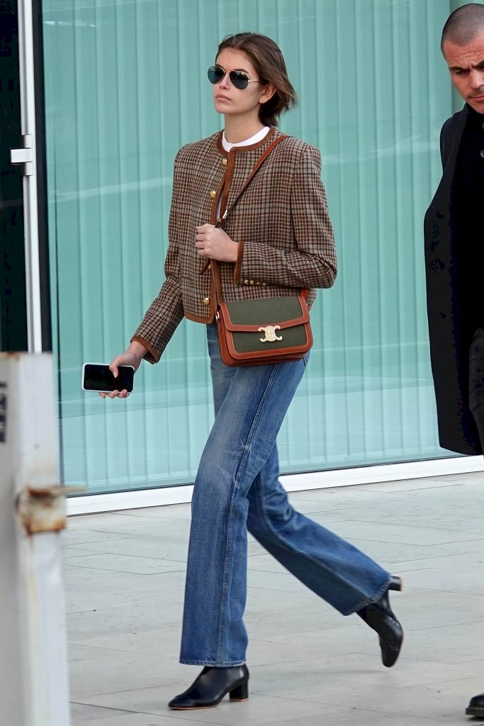 MILAN, ITALY - FEBRUARY 19: Kaia Gerber is seen during Milan Fashion Week Fall/Winter 2020-2021 on February 19, 2020 in Milan, Italy. (Photo by Robino Salvatore/Getty Images)