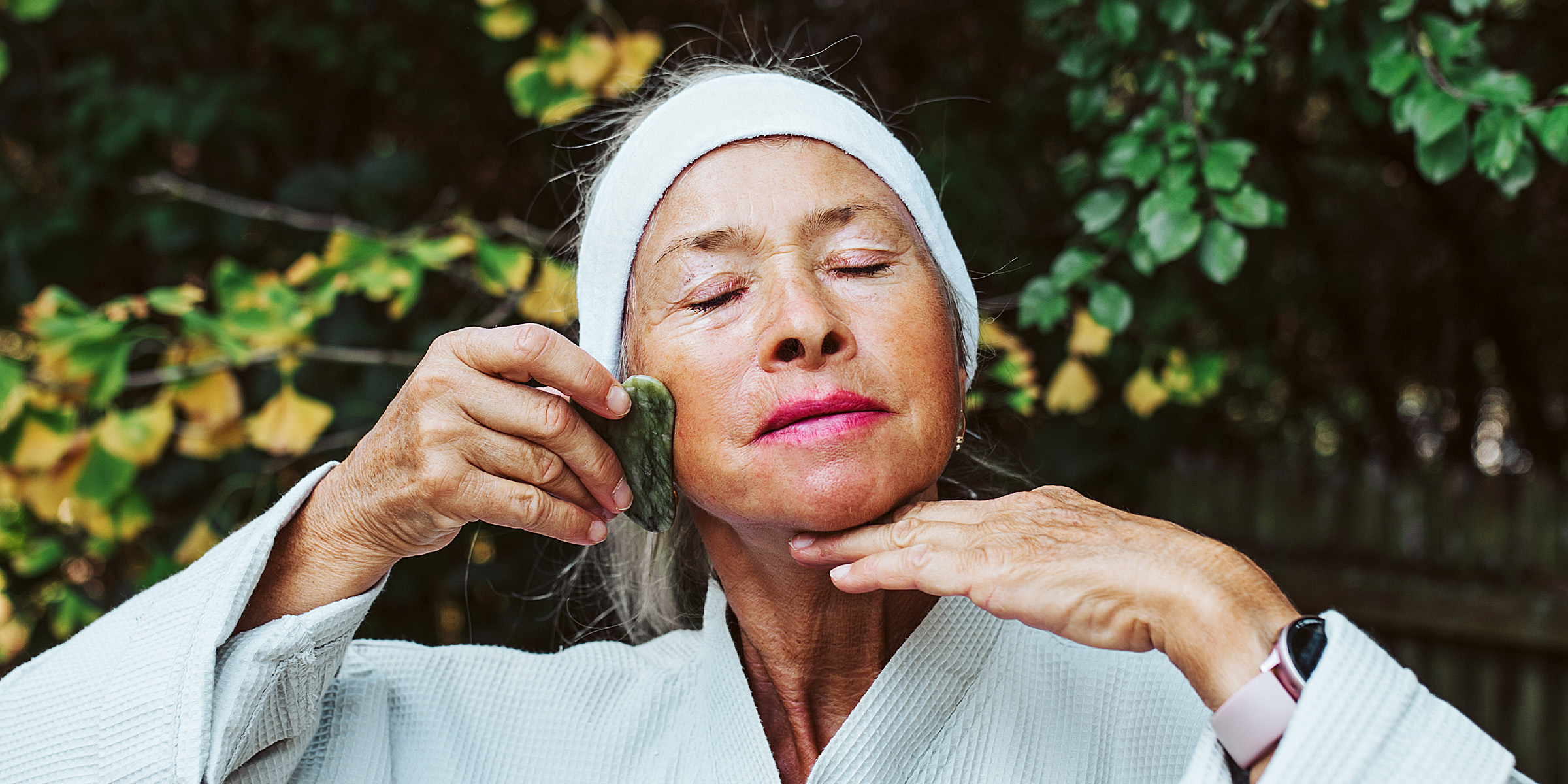 A woman doing gua sha | Source: Getty Images