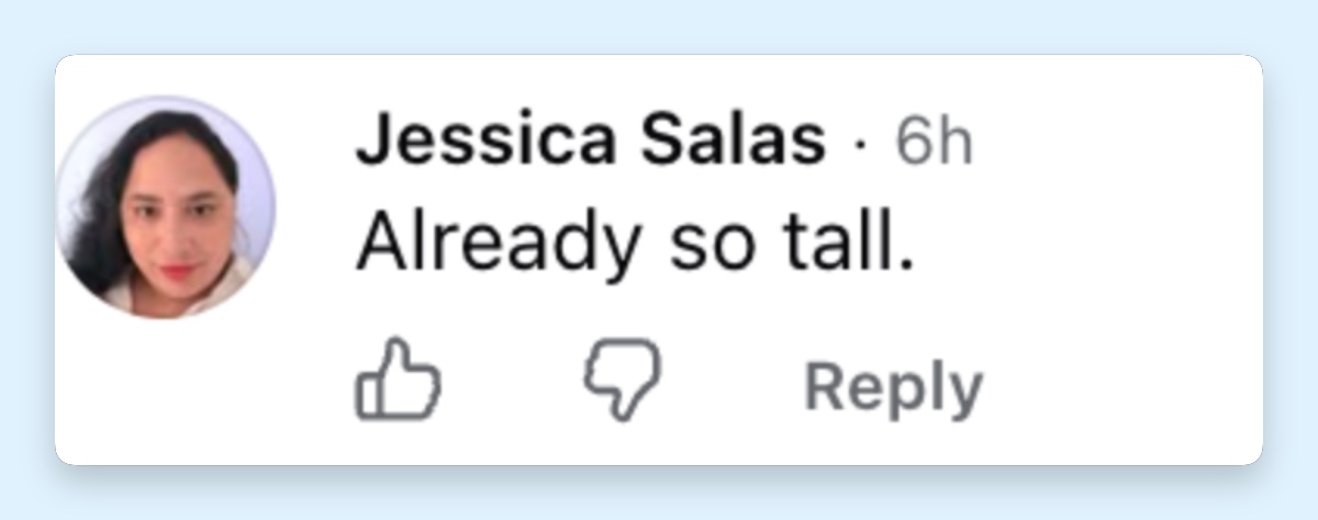 The comment captures the surprise of seeing how much Willa has grown after years of only occasional public glimpses. | Source: Facebook