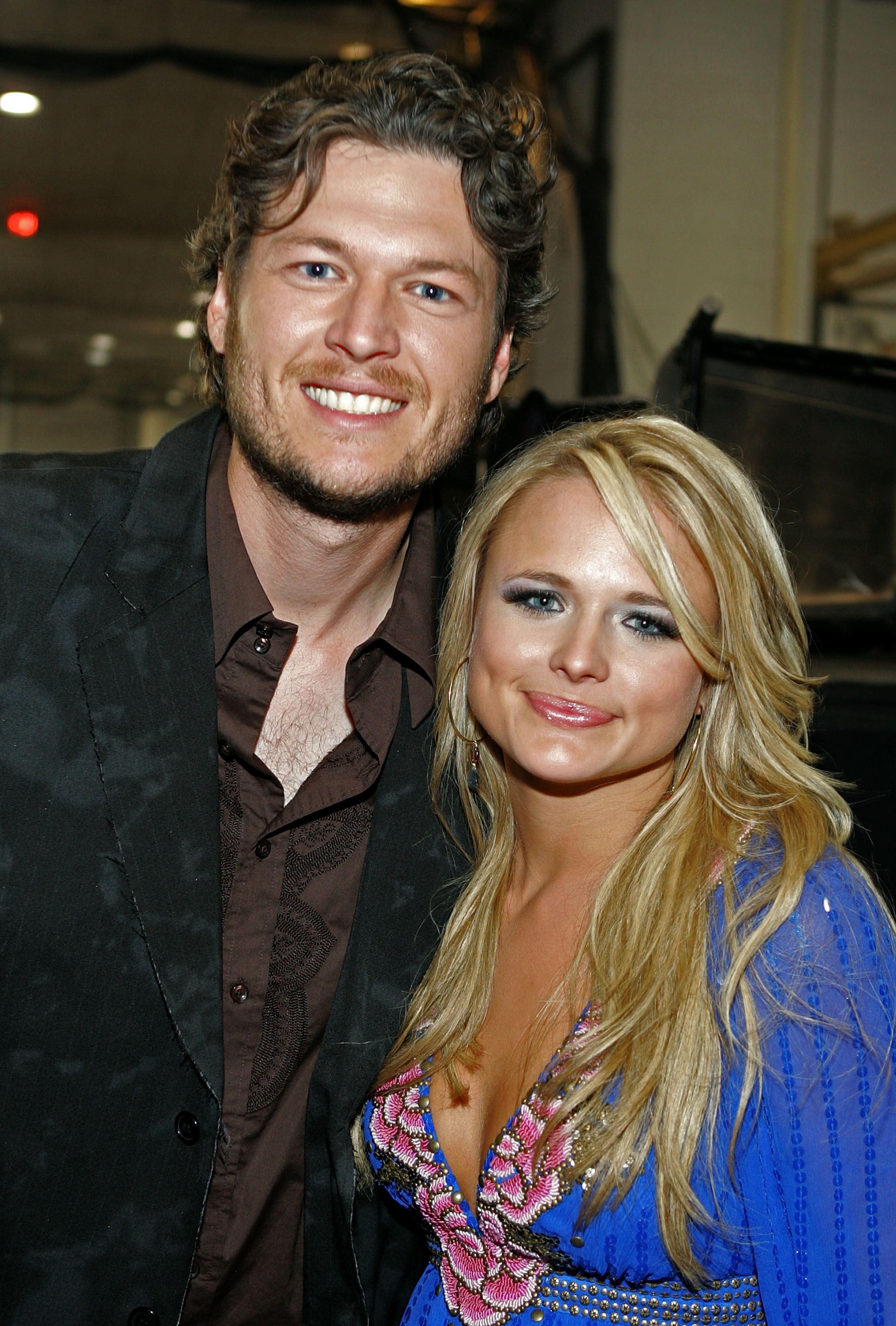Blake Shelton and Miranda Lambert pose close together backstage at the 42nd Annual Academy of Country Music Awards in Las Vegas on May 15, 2007. Smiling brightly during the earlier years of their relationship, the two rising country artists dated for five years before tying the knot in Texas in 2011. While the high-profile union captured massive public fascination as Nashville royalty, the couple eventually announced their divorce in July 2015 after four years of marriage. | Source: Getty Images