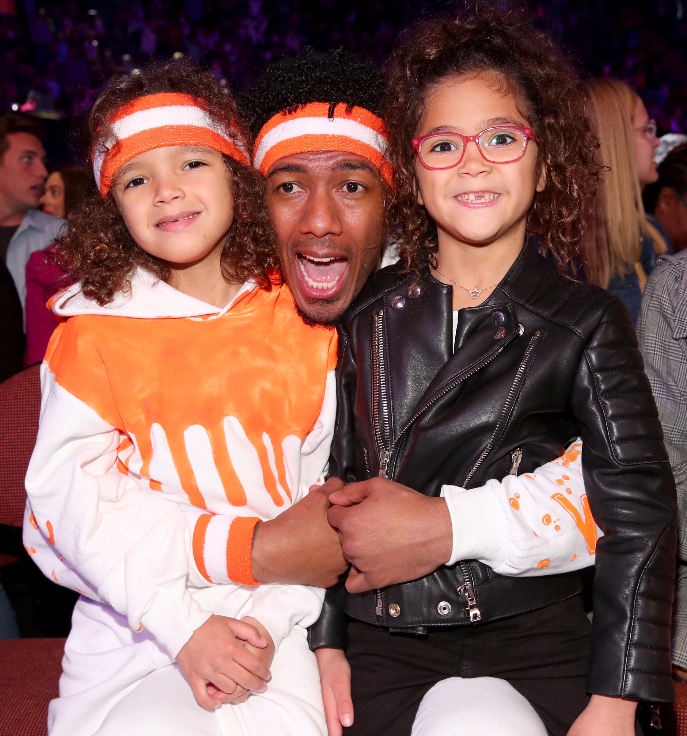 Moroccan, Nick, and Monroe Cannon during Nickelodeon's 2018 Kids' Choice Awards on March 24 in Inglewood, California. | Source: Getty Images