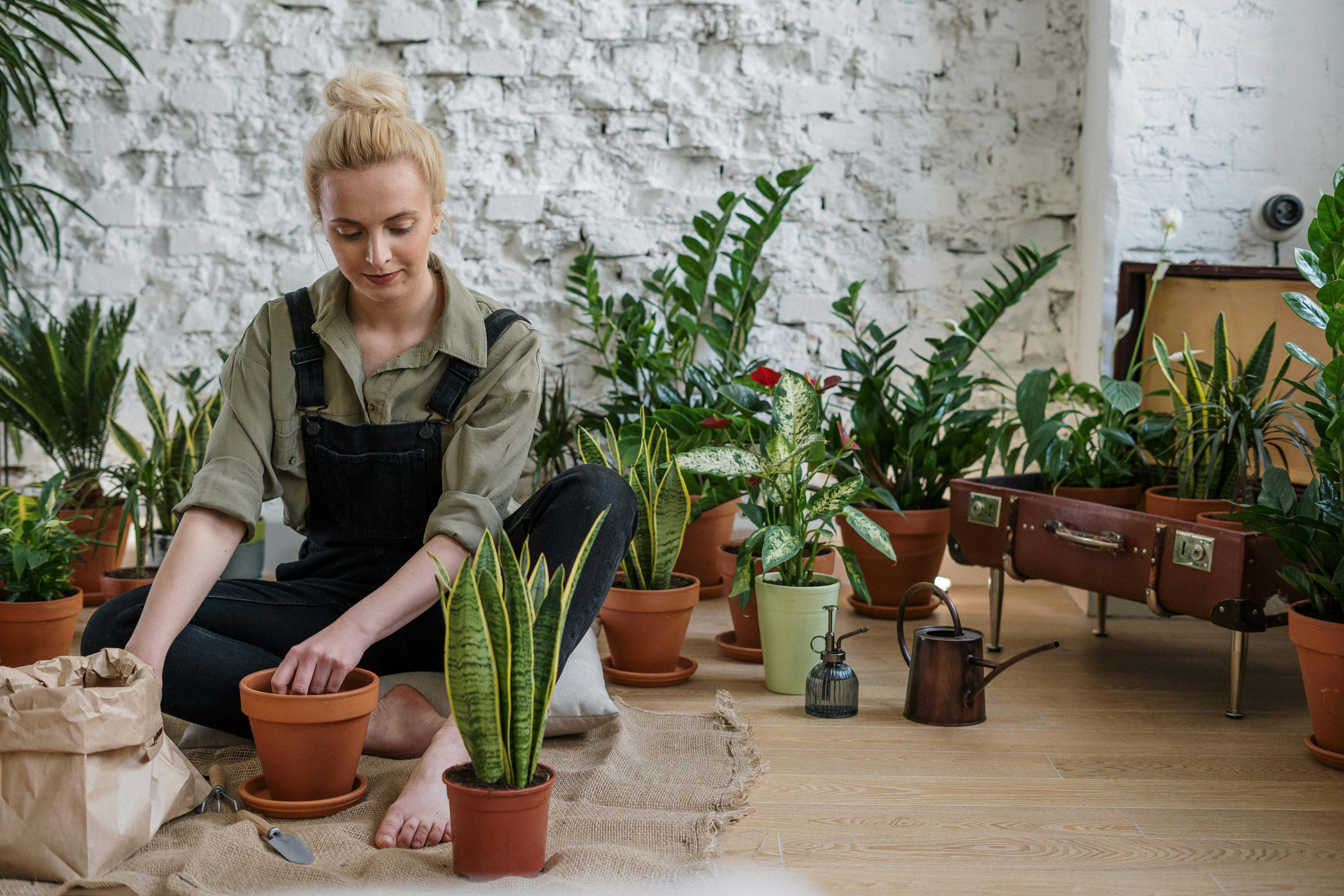 A woman tending to her plants | Source: Pexels