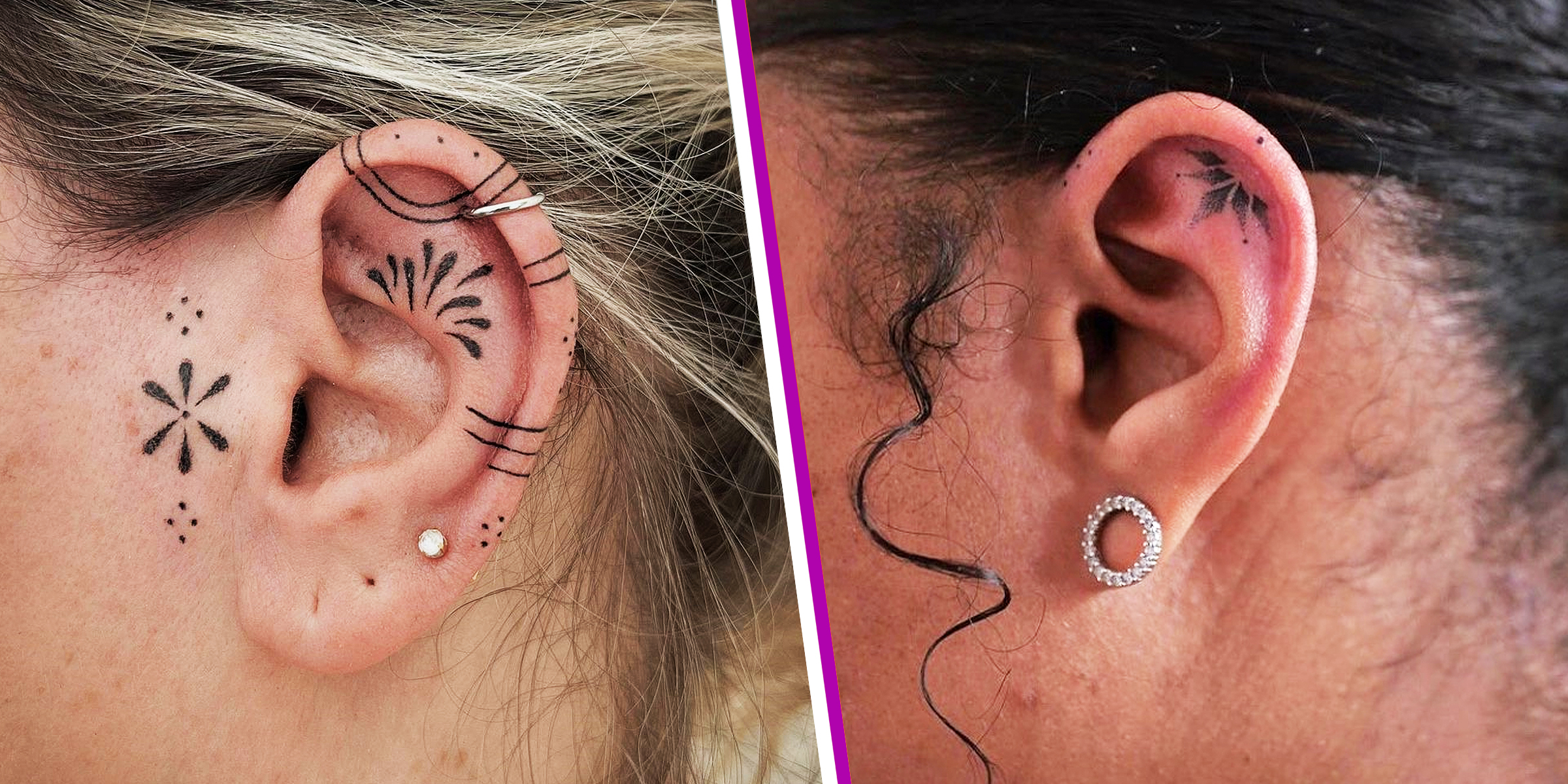 A woman with ear tattoos. | Source: Instagram/melpzvc | Instagram/la.nebuleuse.studio