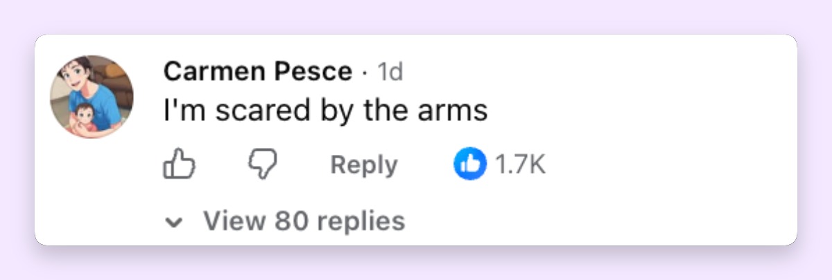 A Facebook comment about Demi Moore's appearance drew 1,700 reactions and more than 80 replies. | Source: Facebook/vanityfairmagazine