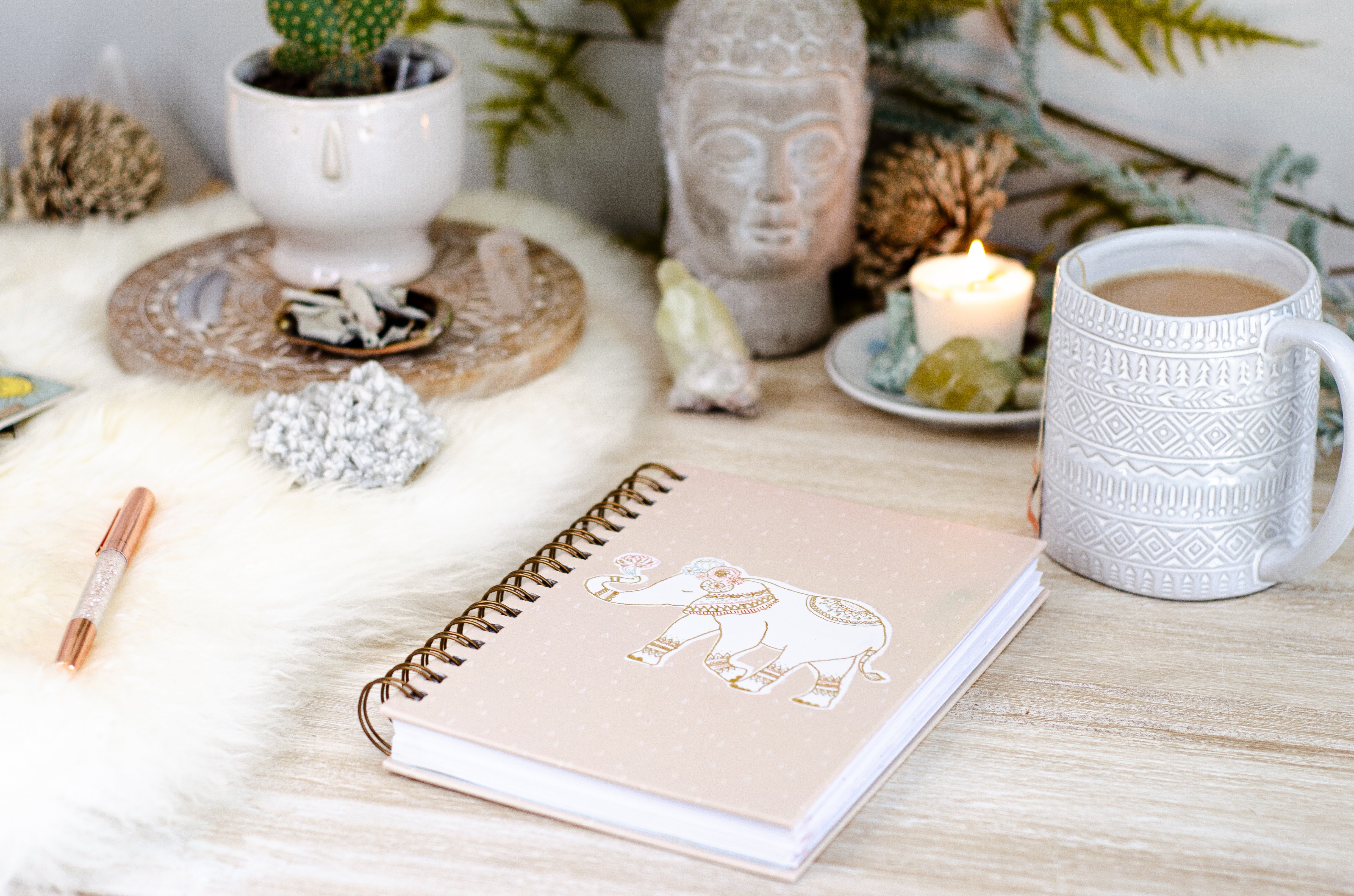 Spiritual altar on desk | Shutterstock