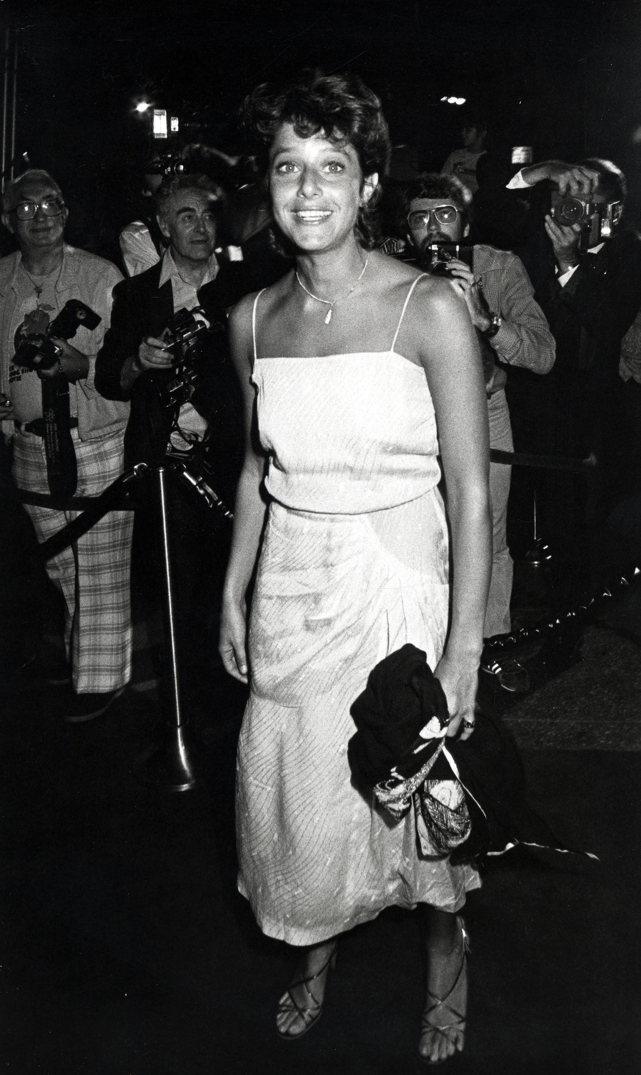 The actress at the "Stayin' Alive" premiere on July 11, 1983, in Hollywood, California.