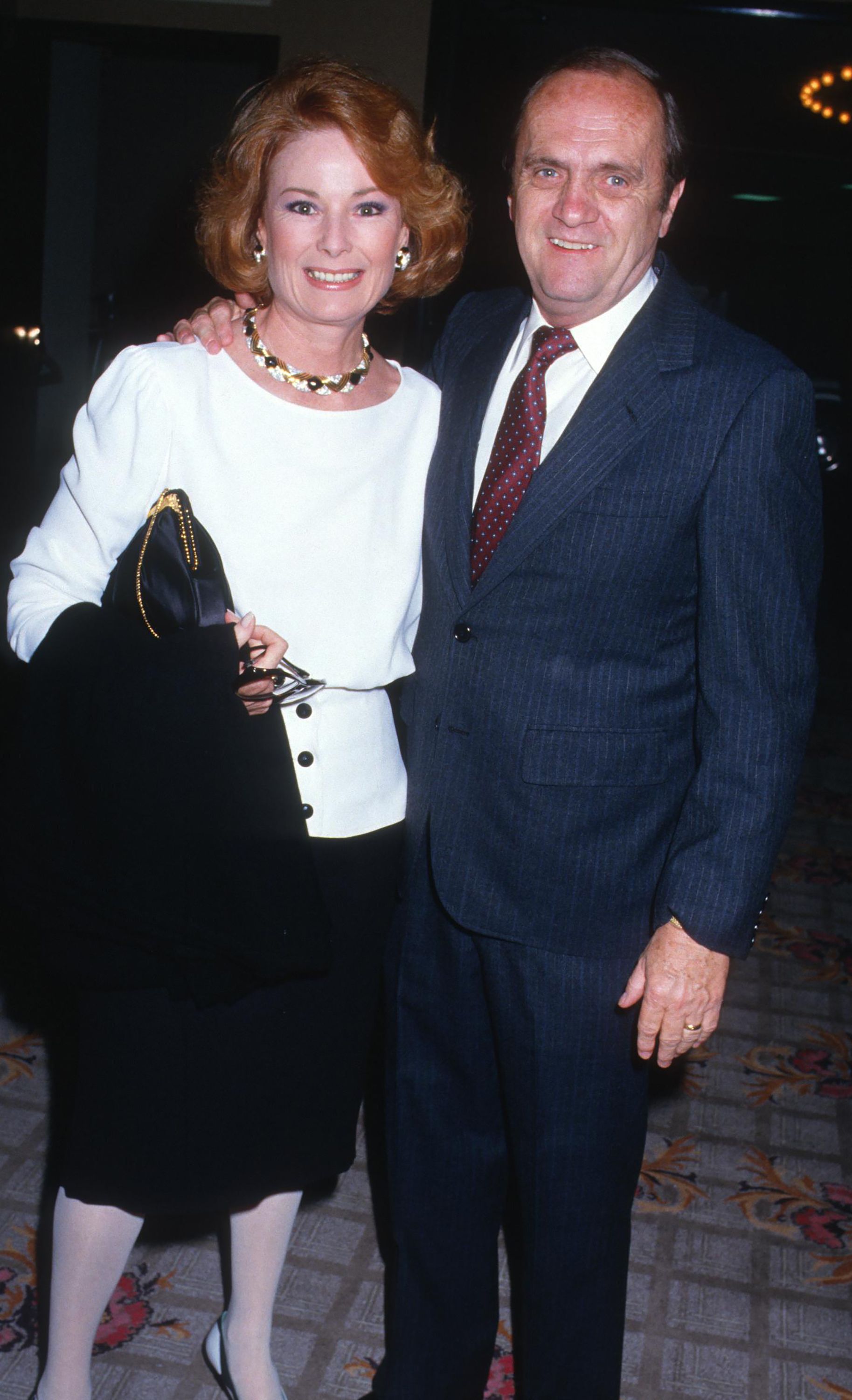 Ginny and Bob Newhart at theCBS TV Affiliates Party at the Century Plaza Hotel in Century City, California in 1987 | Source: Getty Images
