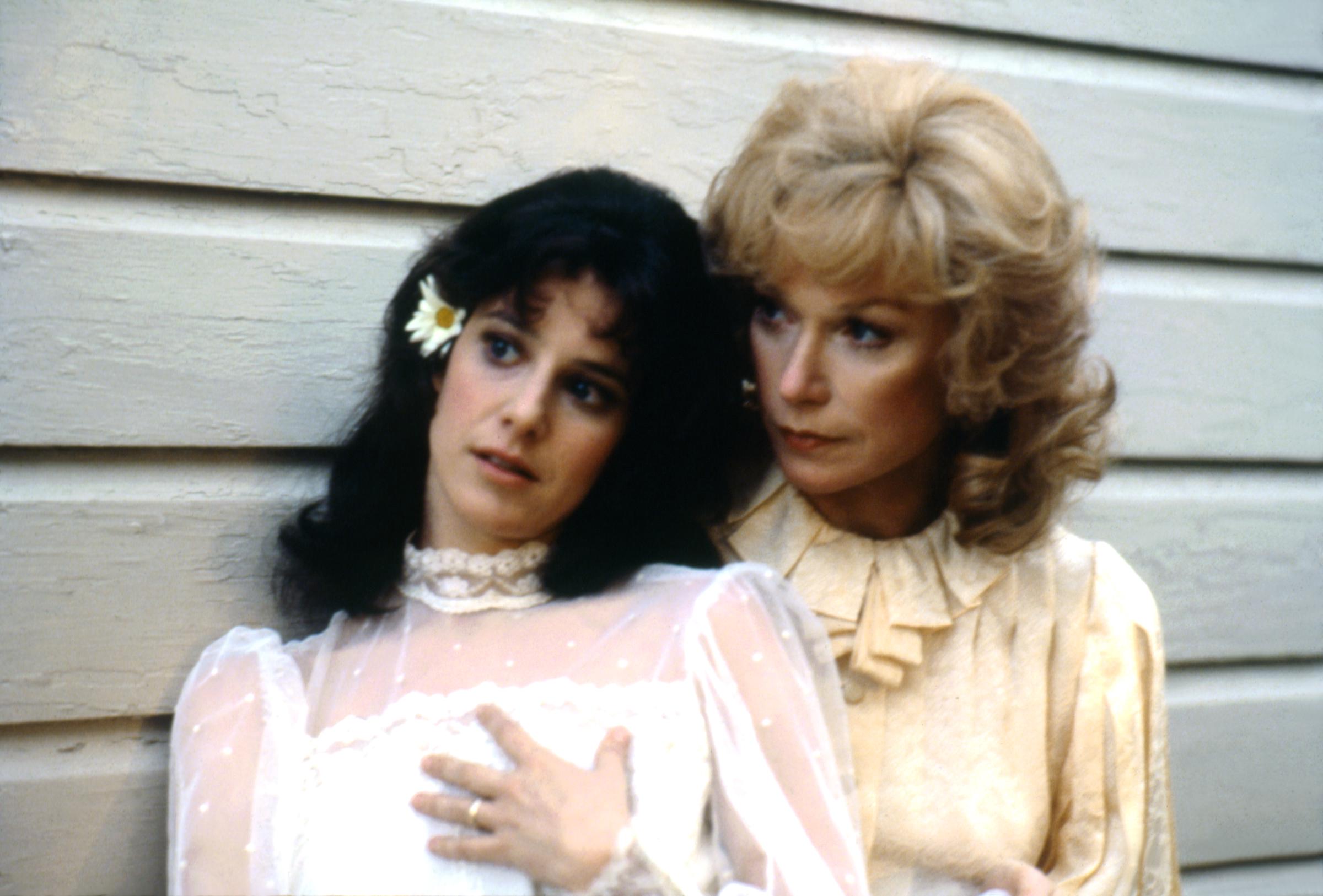 The American actress and Shirley MacLaine on the set of "Terms of Endearment" in 1983.