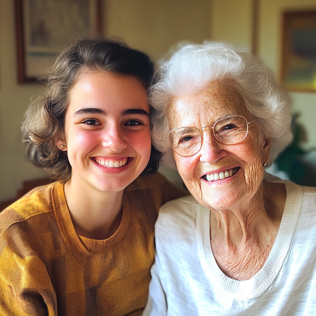 A caregiver with an elderly woman in a nursing home | Source: Midjourney