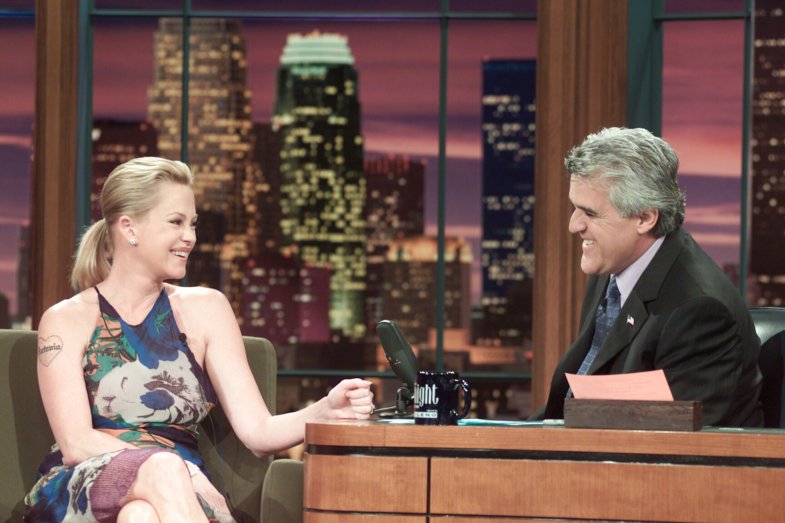 Actress Melanie Griffith during an interview with host Jay Leno on July 17, 2002.
