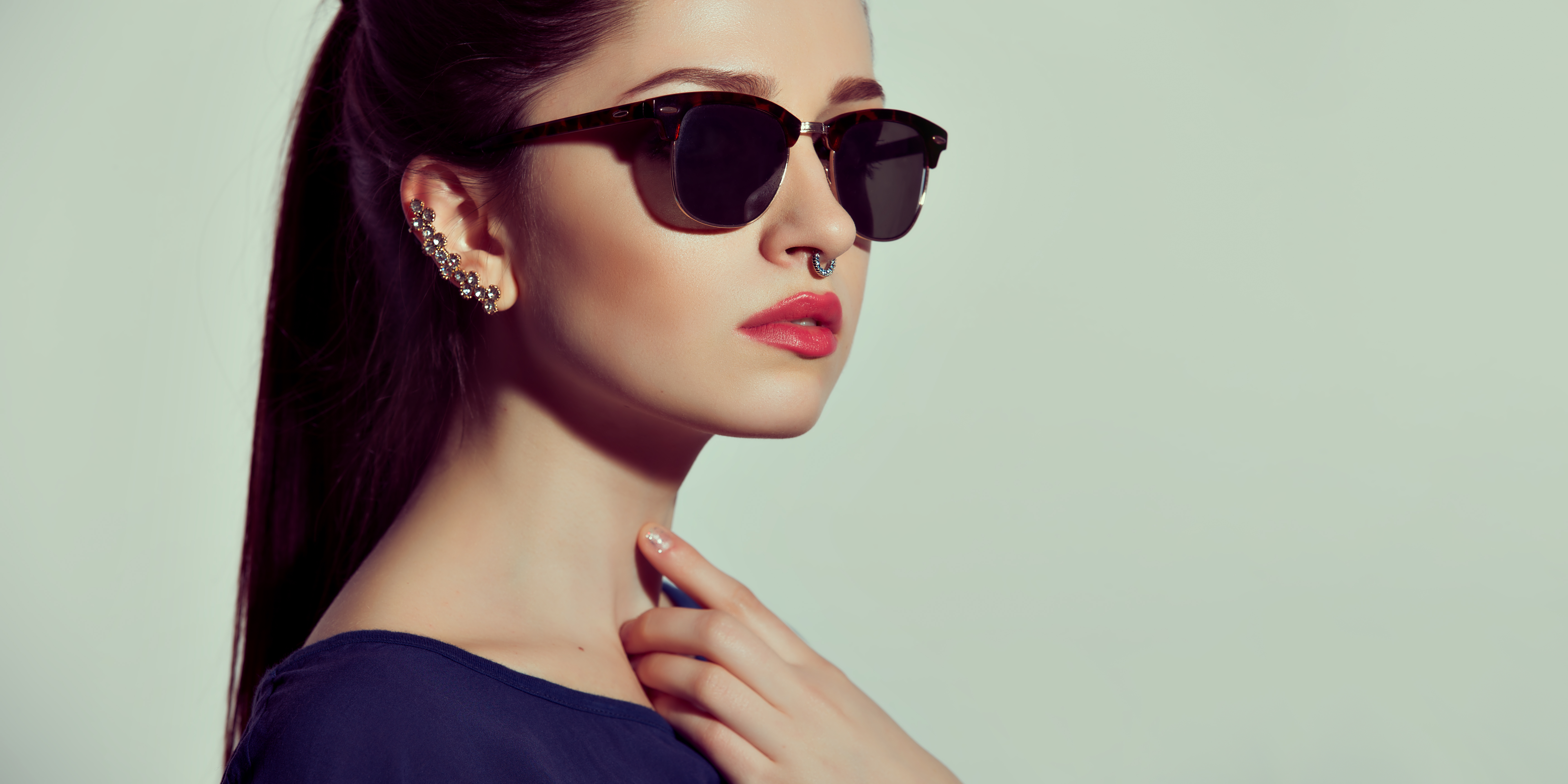 Woman with multiple piercings. | Source: Shutterstock