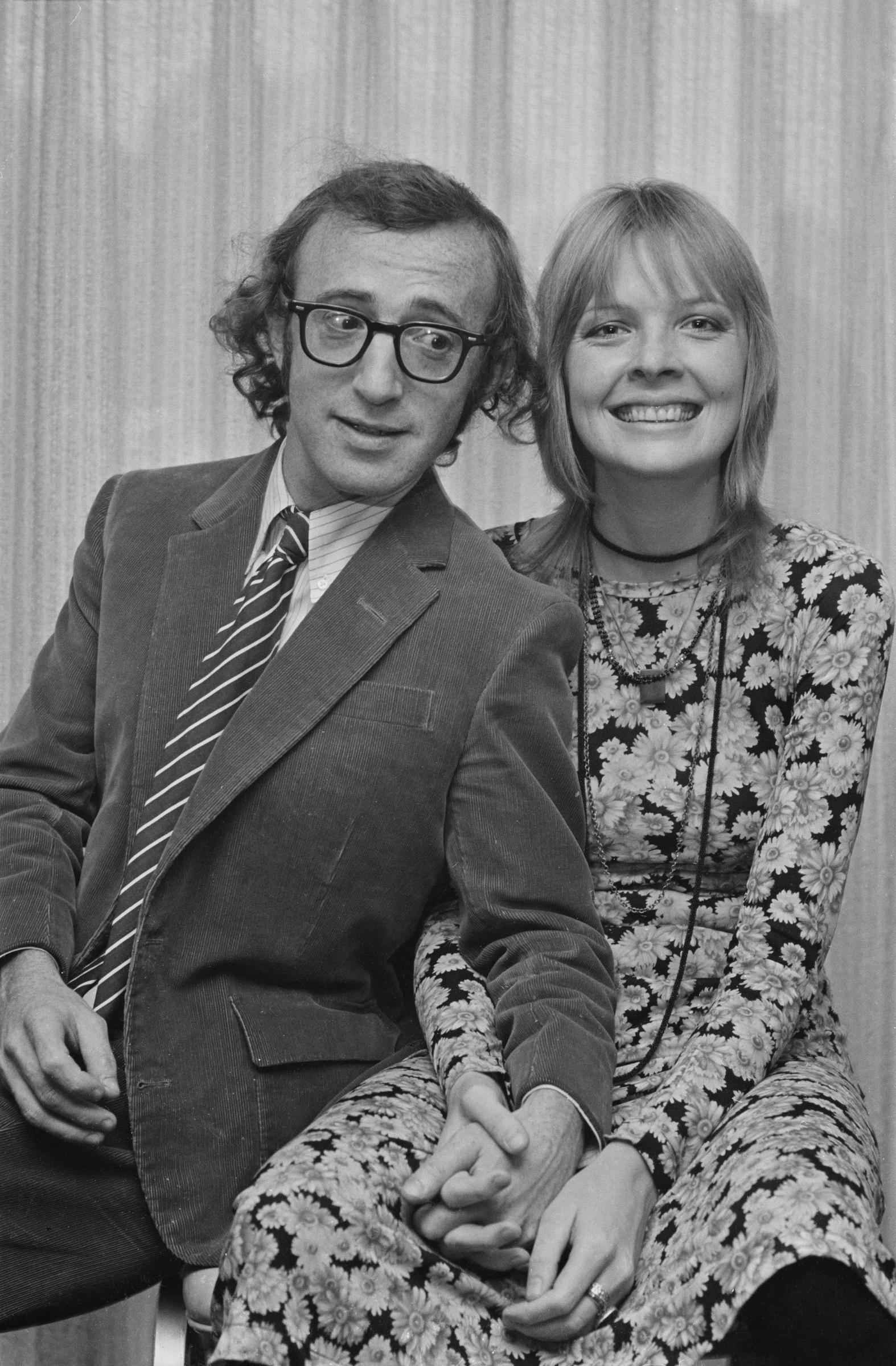 Woody Allen and Diane Keaton at the Hilton Hotel, London, on October 18, 1970
