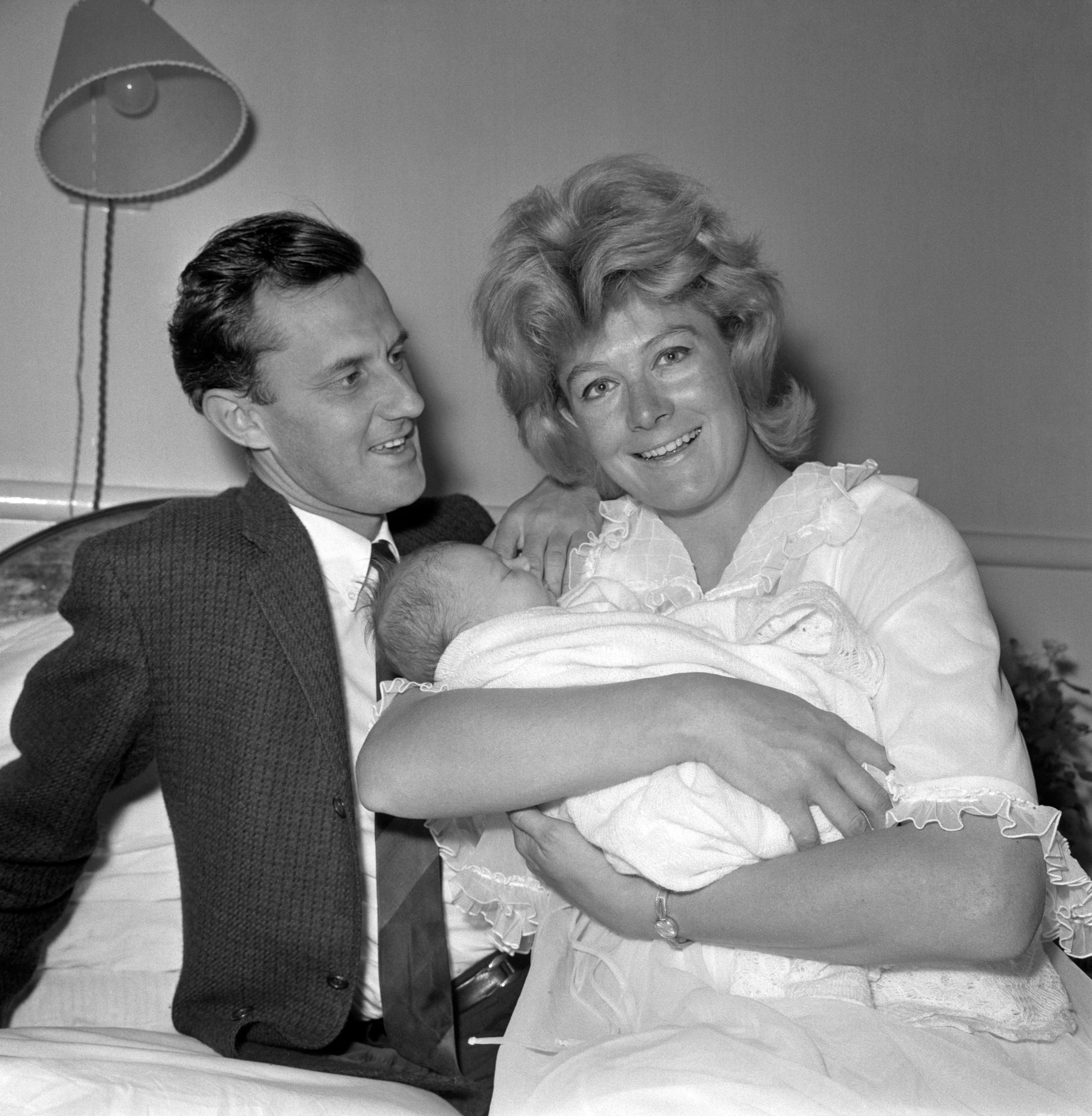 The girl with her parents Vanessa Redgrave and Tony Richardson in London in 1963