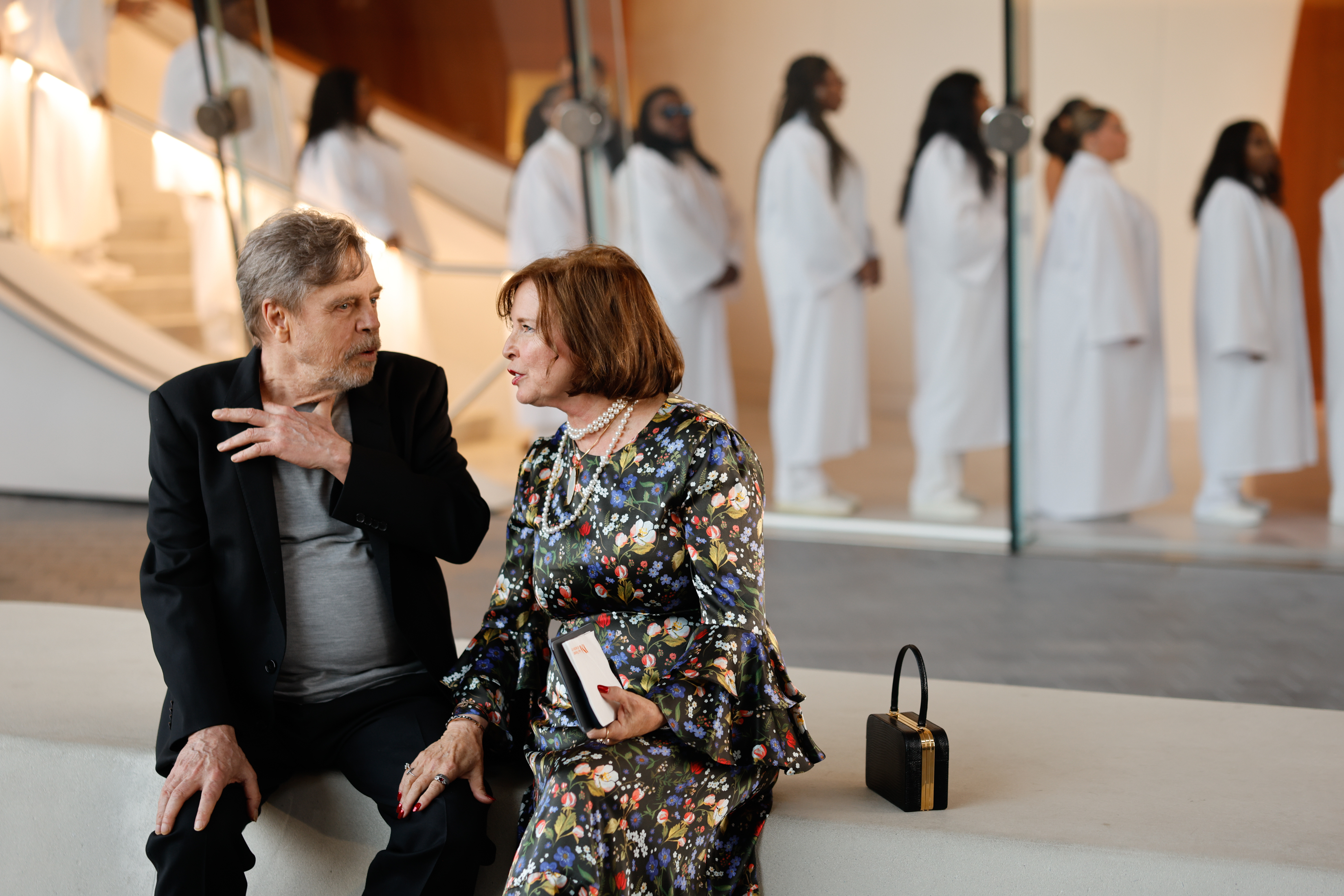 Mark Hamill and his wife, Marilou York, attend the Lucas Museum of Narrative Art Opening Night on September 19 in Los Angeles, California. The couple shared a quiet moment inside the museum as they approach their 47th wedding anniversary this December. | Source: Getty Images