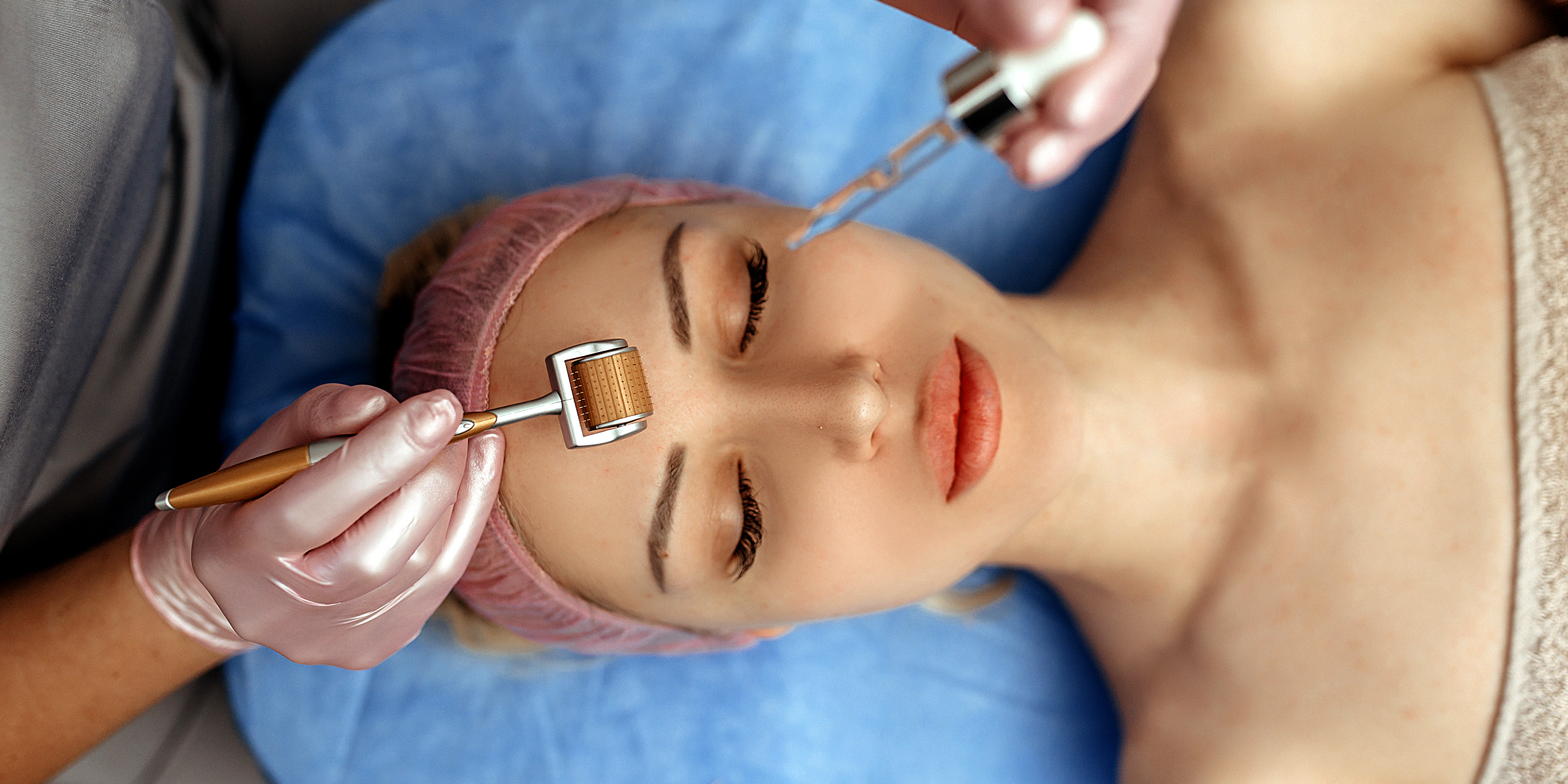 A woman at the spa with dermarollers for her eyebrows | Source: Getty Images