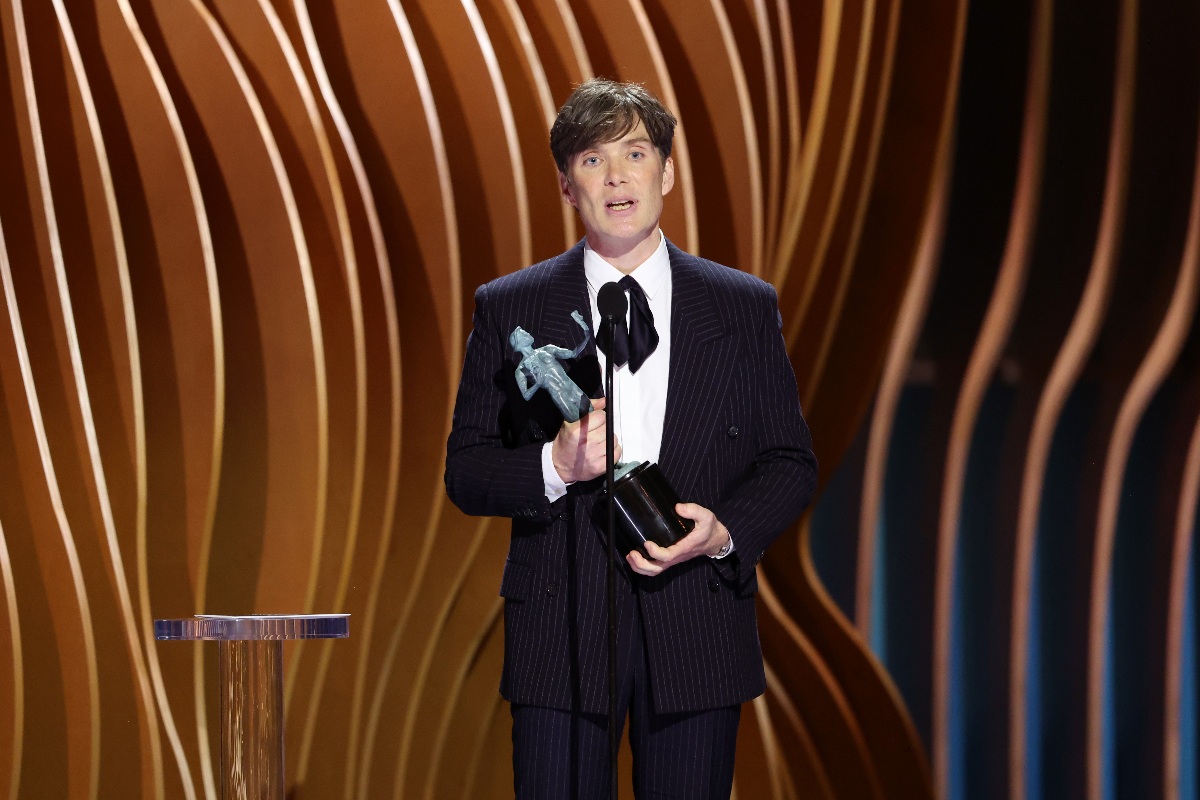 Cillian Murphy accepts the Outstanding Performance by a Male Actor in a Leading Role award for