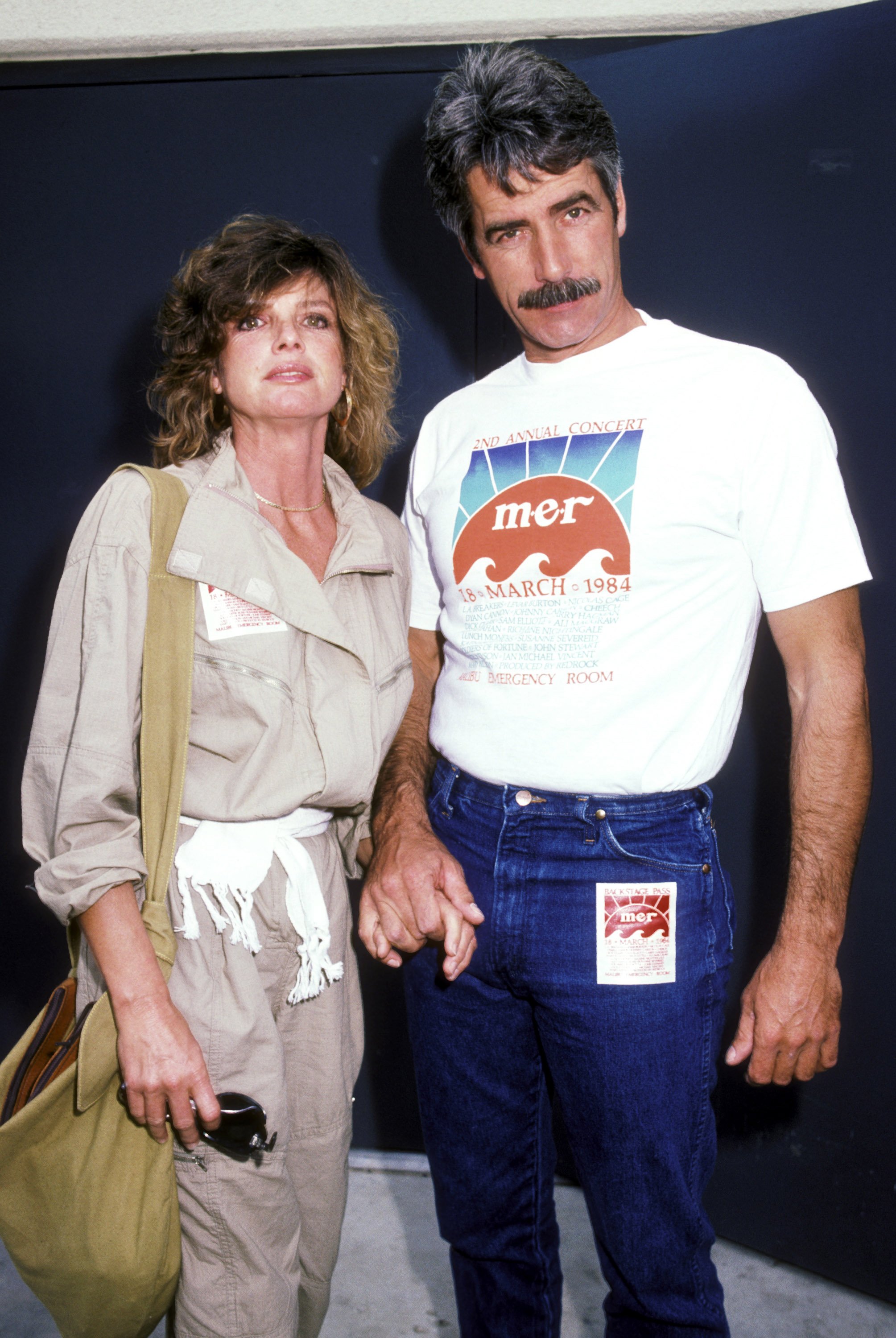Katharine Ross and Sam Elliott at the Second Annual Benefit Concert for Malibu Emergency Room on March 18, 1984,\\u00a0in Malibu, California | Source: Getty Images