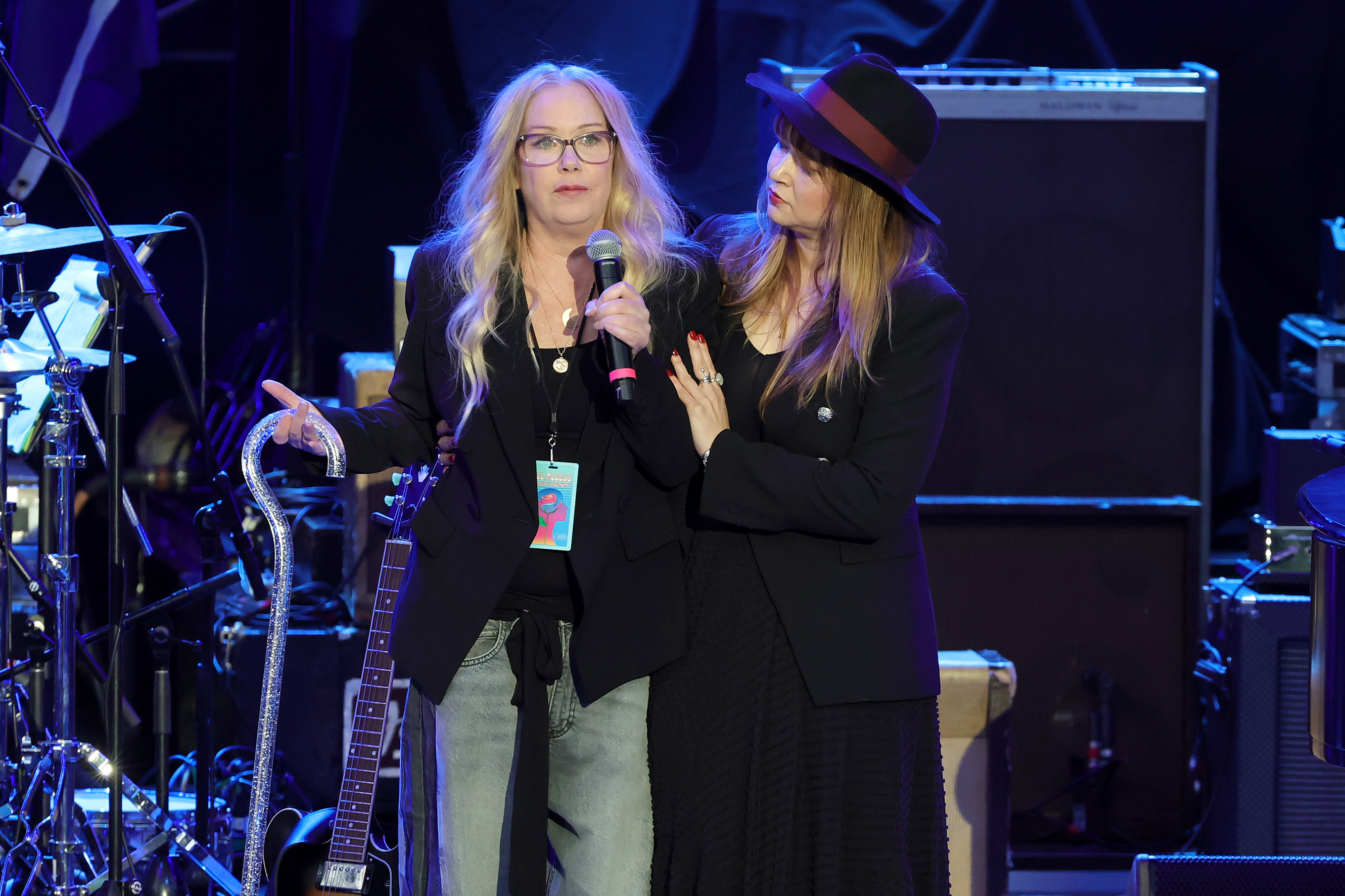 Christina Applegate speaks onstage during the Light Up The Blues 7 Concert celebrating Autism Speaks' 20th Anniversary in Los Angeles, California on April 26, 2025. | Source: Getty Images