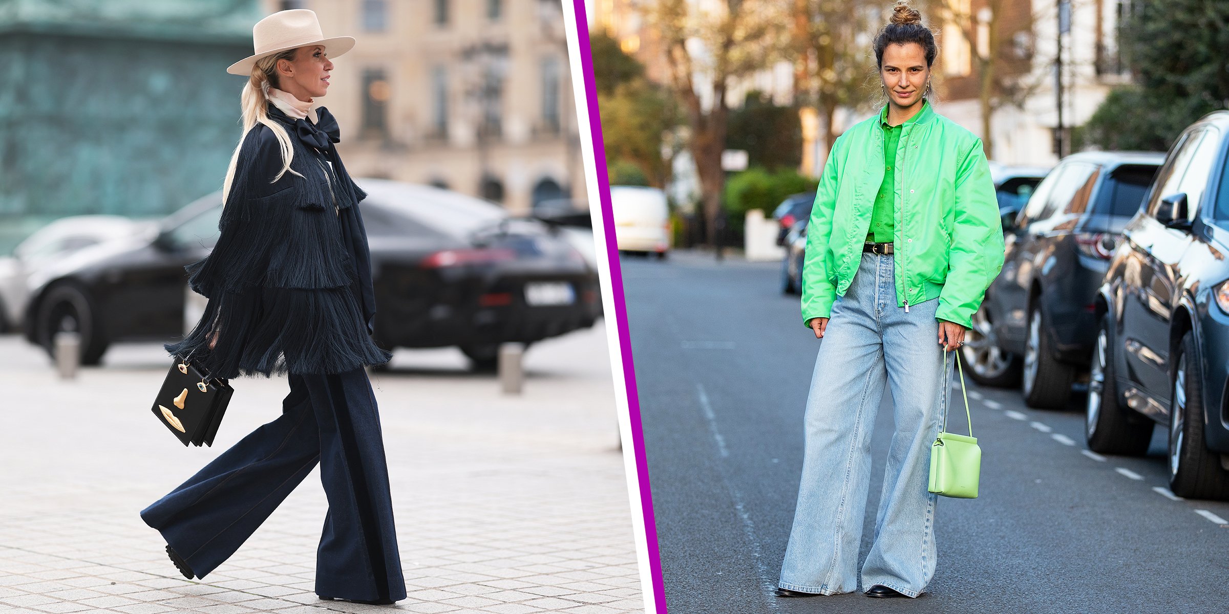 Wide-leg pants looks. | Source: Getty Images