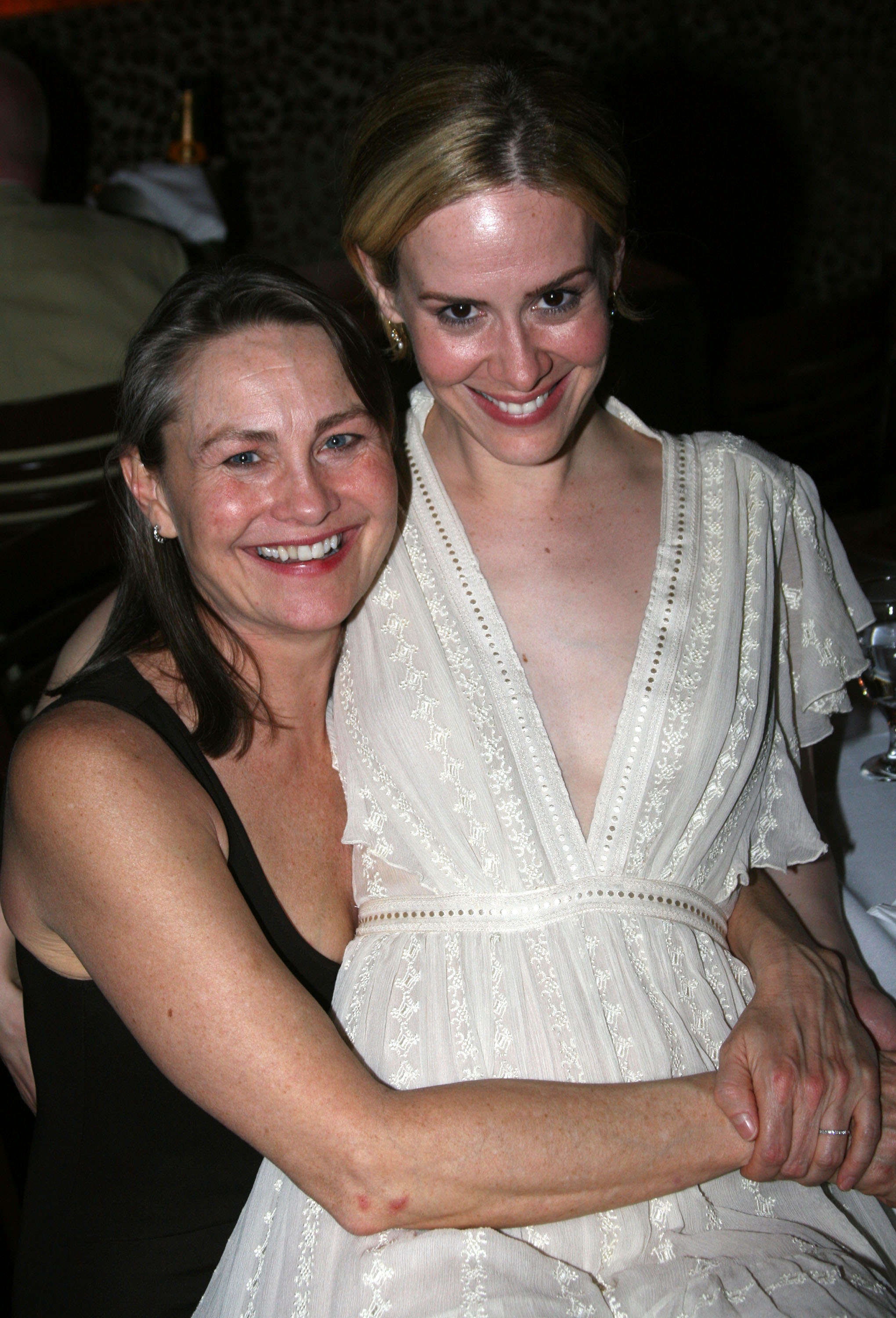 Cherry Jones and Sarah Paulson attend the opening night of "Faith Healer" on Broadway on May 4, 2006. The actresses dated for approximately four years before their amicable split in 2009. | Source: Getty Images