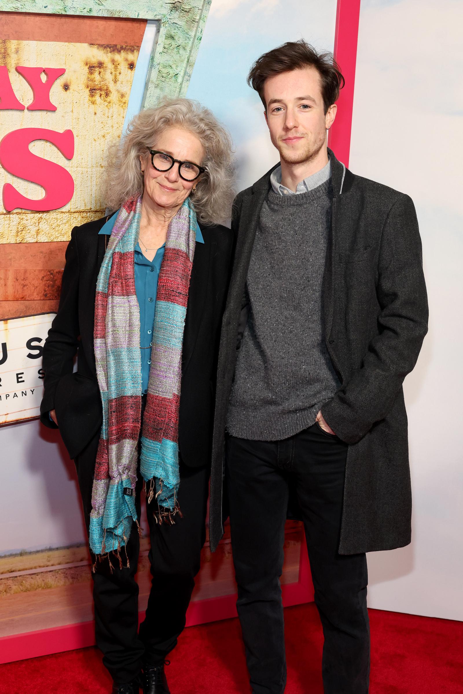 The '70s star and her son Babe Howard at the "Drive-Away Dolls" New York premiere at AMC Lincoln Square Theater on February 20, 2024.