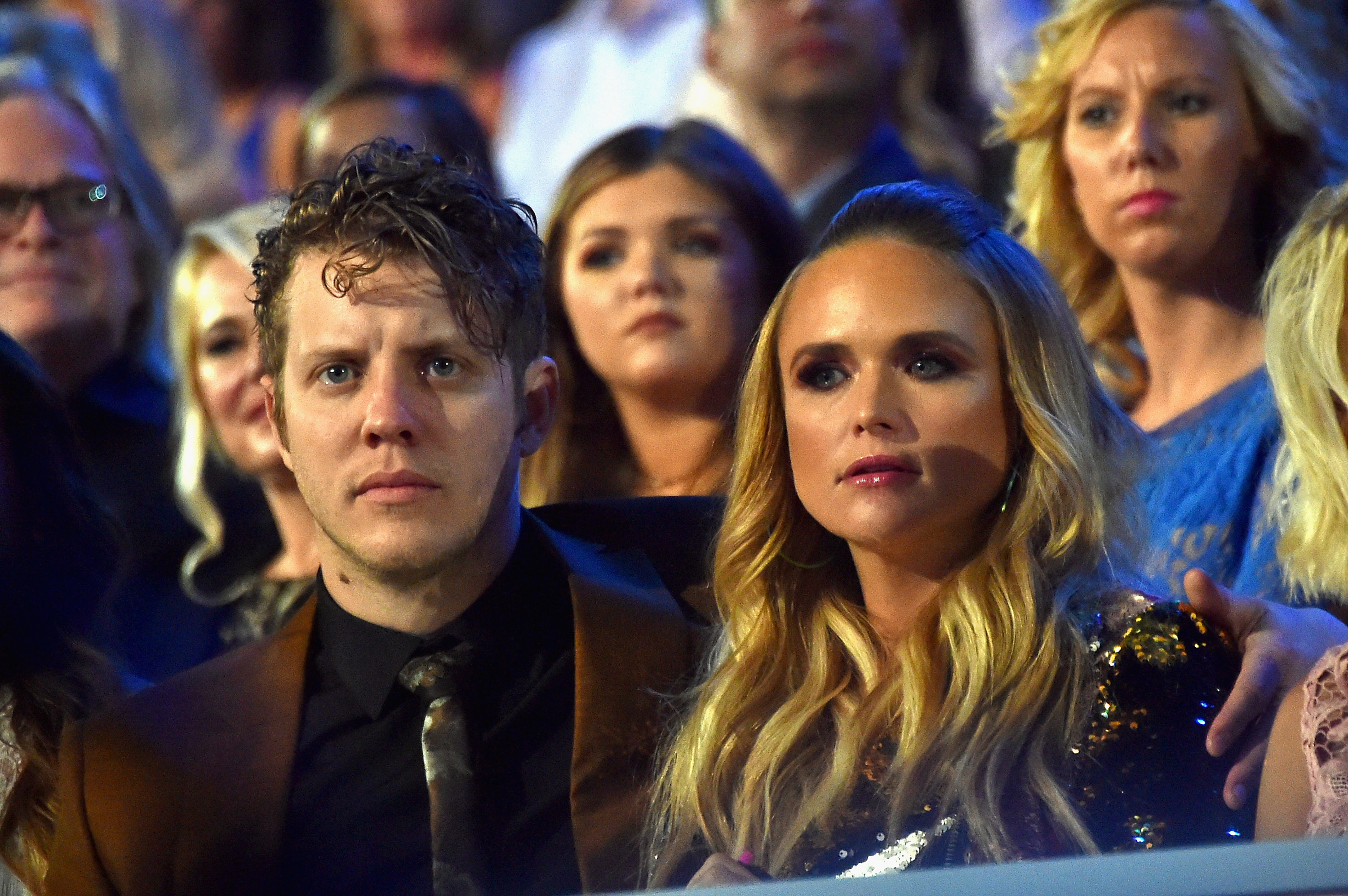 Miranda Lambert and Anderson East take in the performances from the audience during the CMT Music Awards at Nashville's Music City Center on June 6, 2017. Throughout their two-year relationship, the musicians frequently supported each other's artistic endeavors across Nashville's biggest stages. Although the couple parted ways in early 2018 after spending considerable time apart, the romance marked a meaningful chapter of healing and candid songwriting following her high-profile divorce. | Source: Getty Images