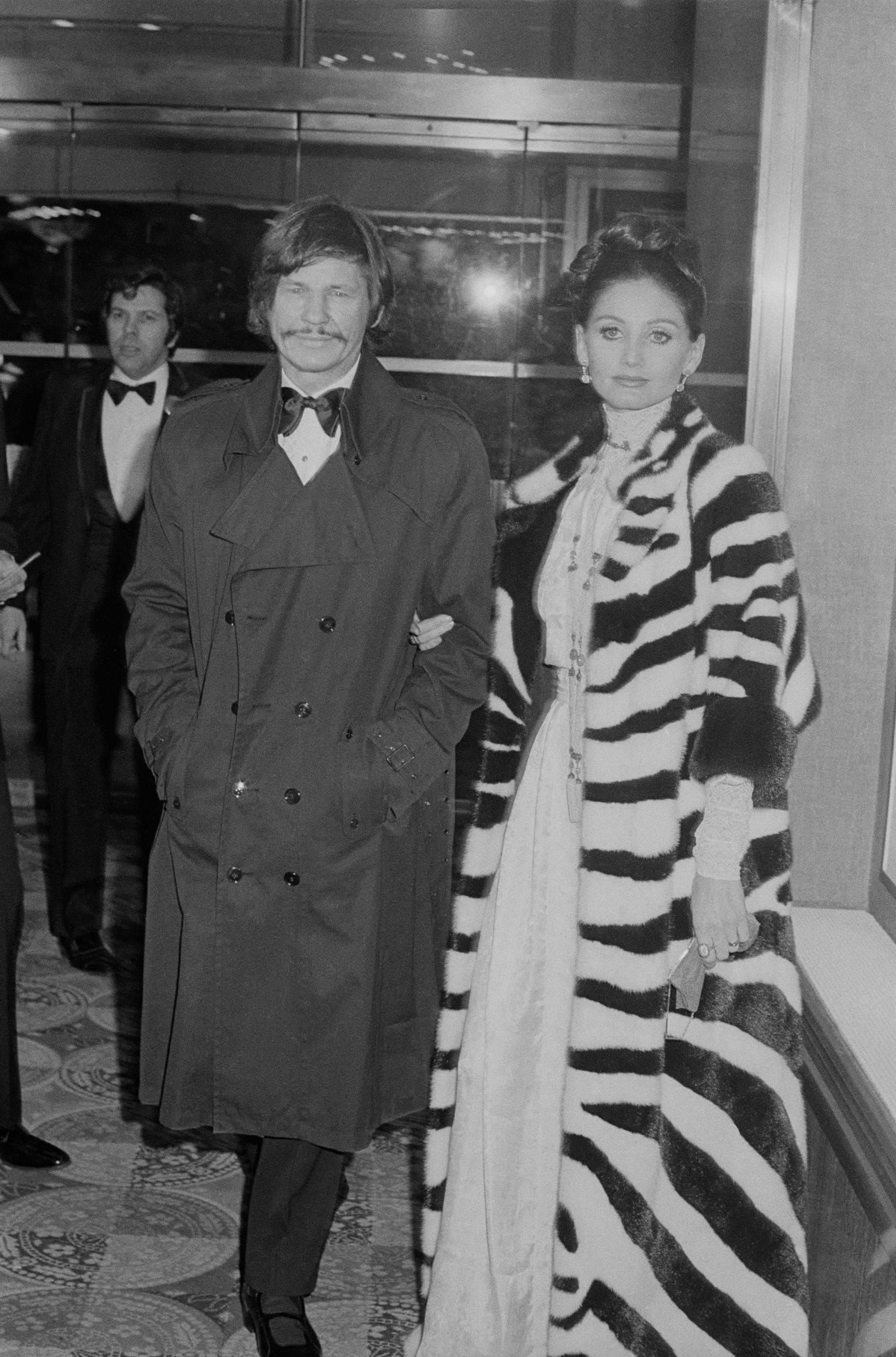 Charles Bronson attends an event in New York circa 1970, two years after marrying Jill Ireland. | Source: Getty Images