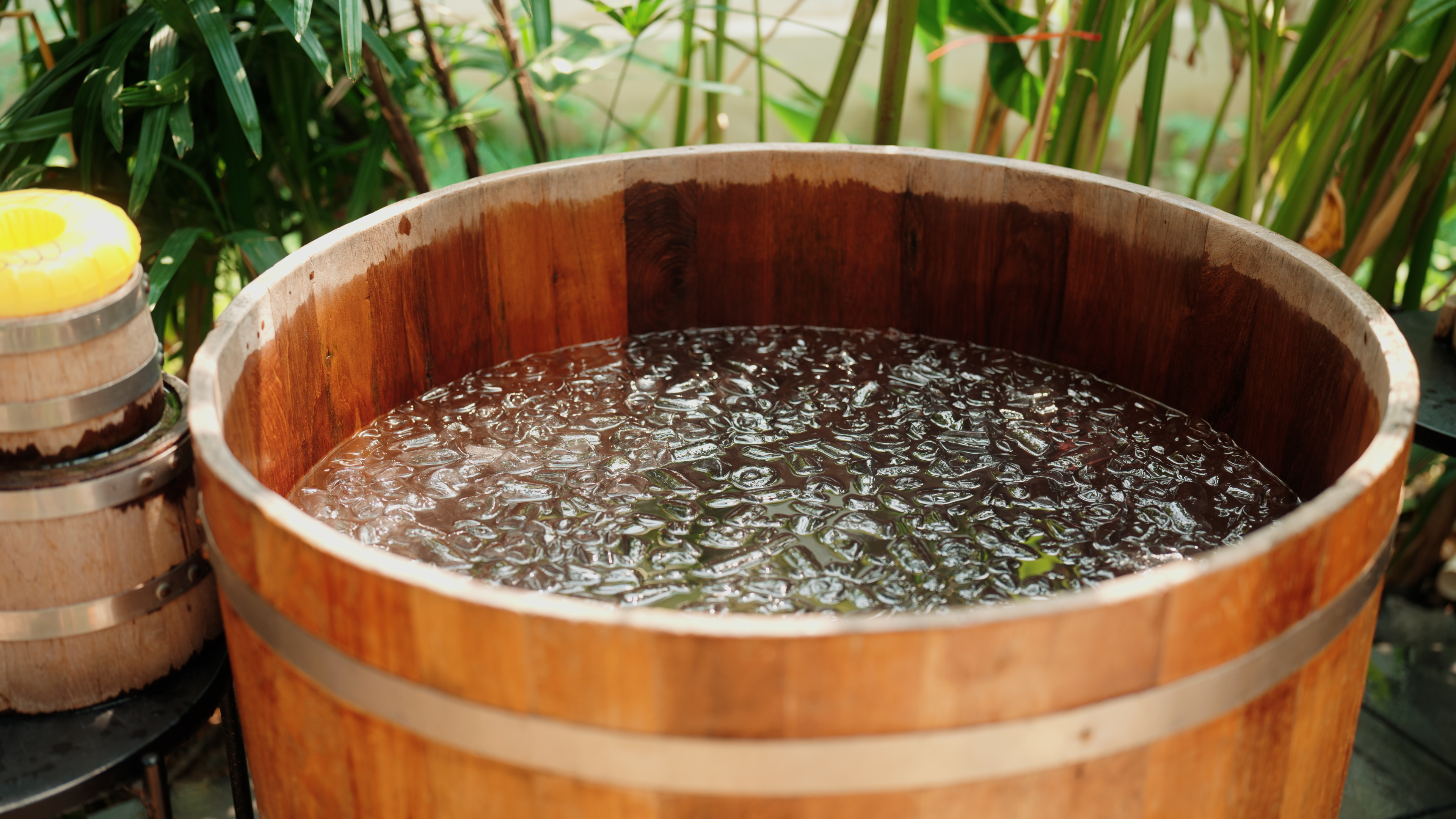 An ice barrel filled with ice water | Source: Getty Images